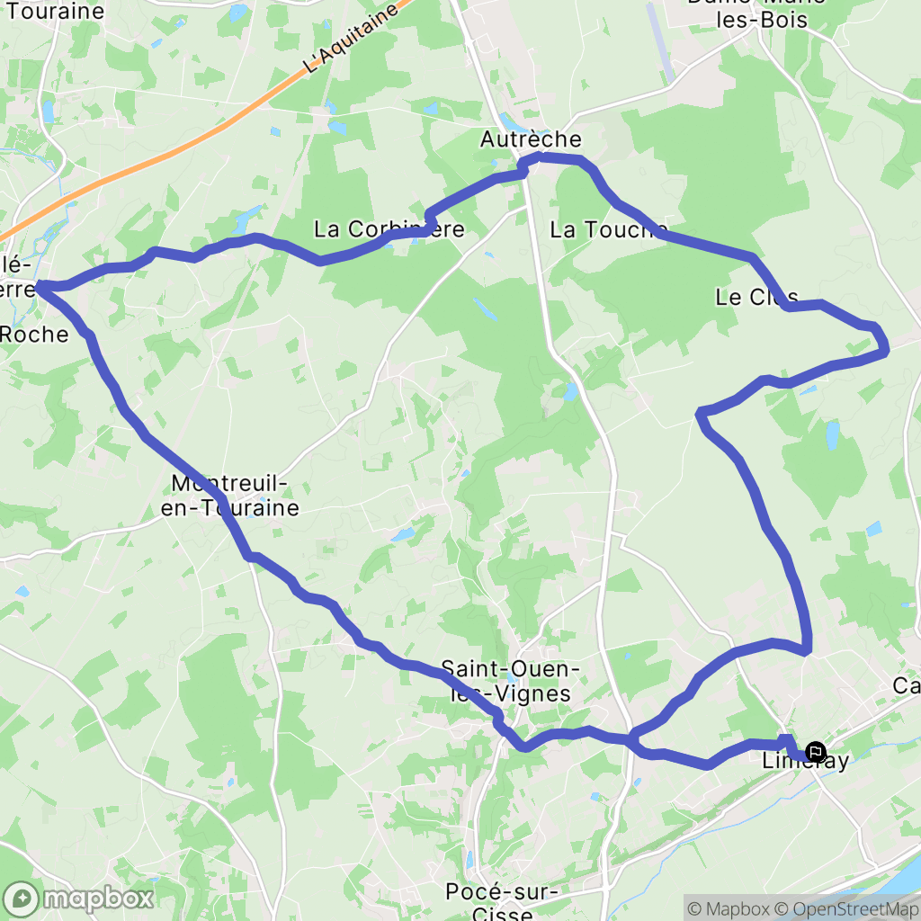 Limeray : carte du parcours de randonnée - France