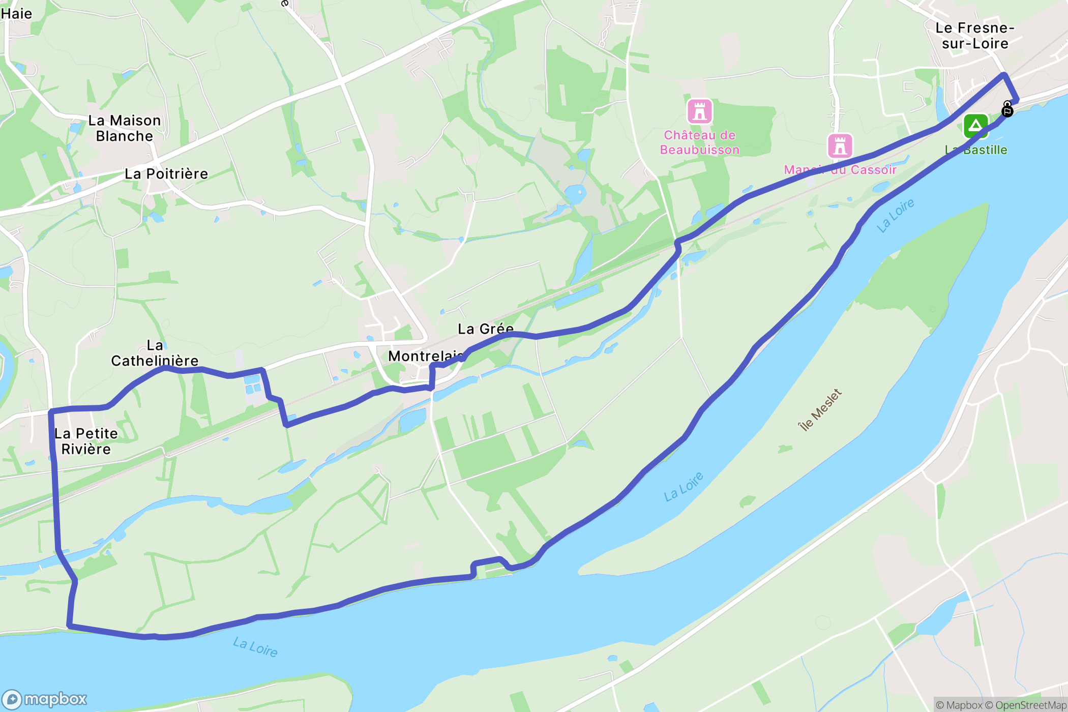 Ingrandes-le-Fresne-sur-Loire : carte du parcours de randonnée - France