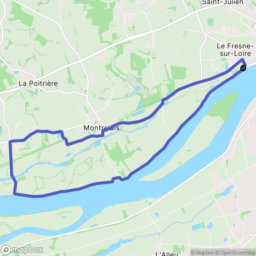 Ingrandes-le-Fresne-sur-Loire : carte du parcours de randonnée - France
