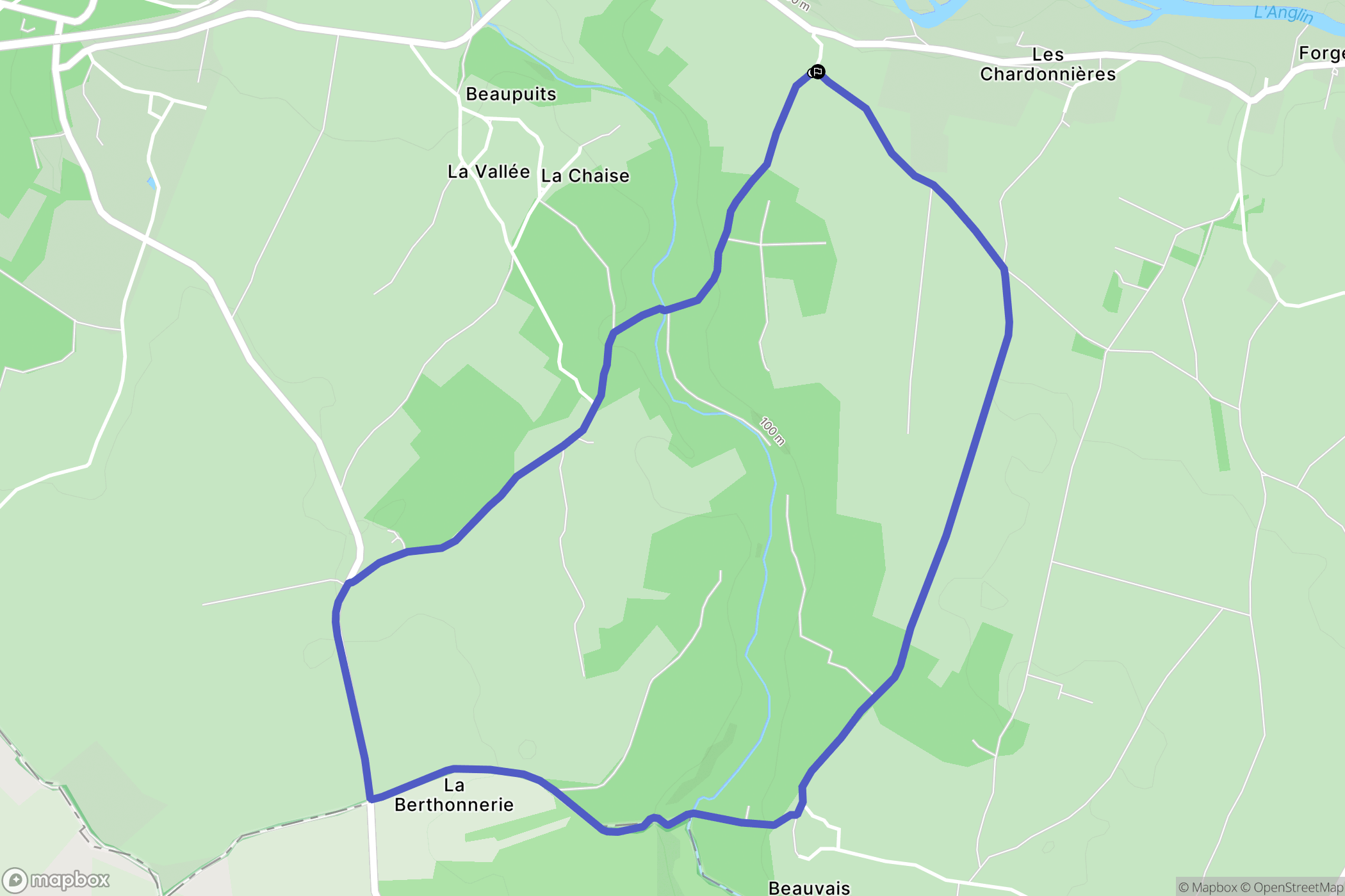 Concremiers : carte du parcours de randonnée - France