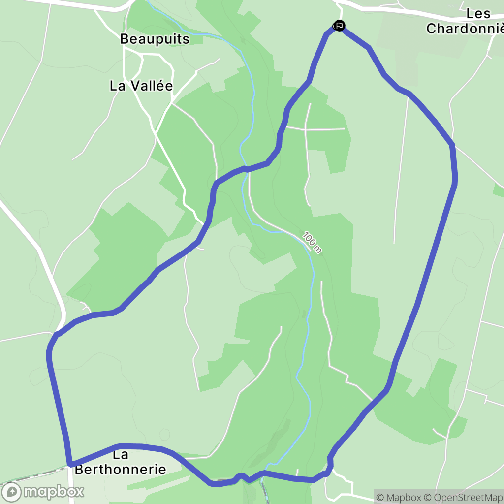 Concremiers : carte du parcours de randonnée - France