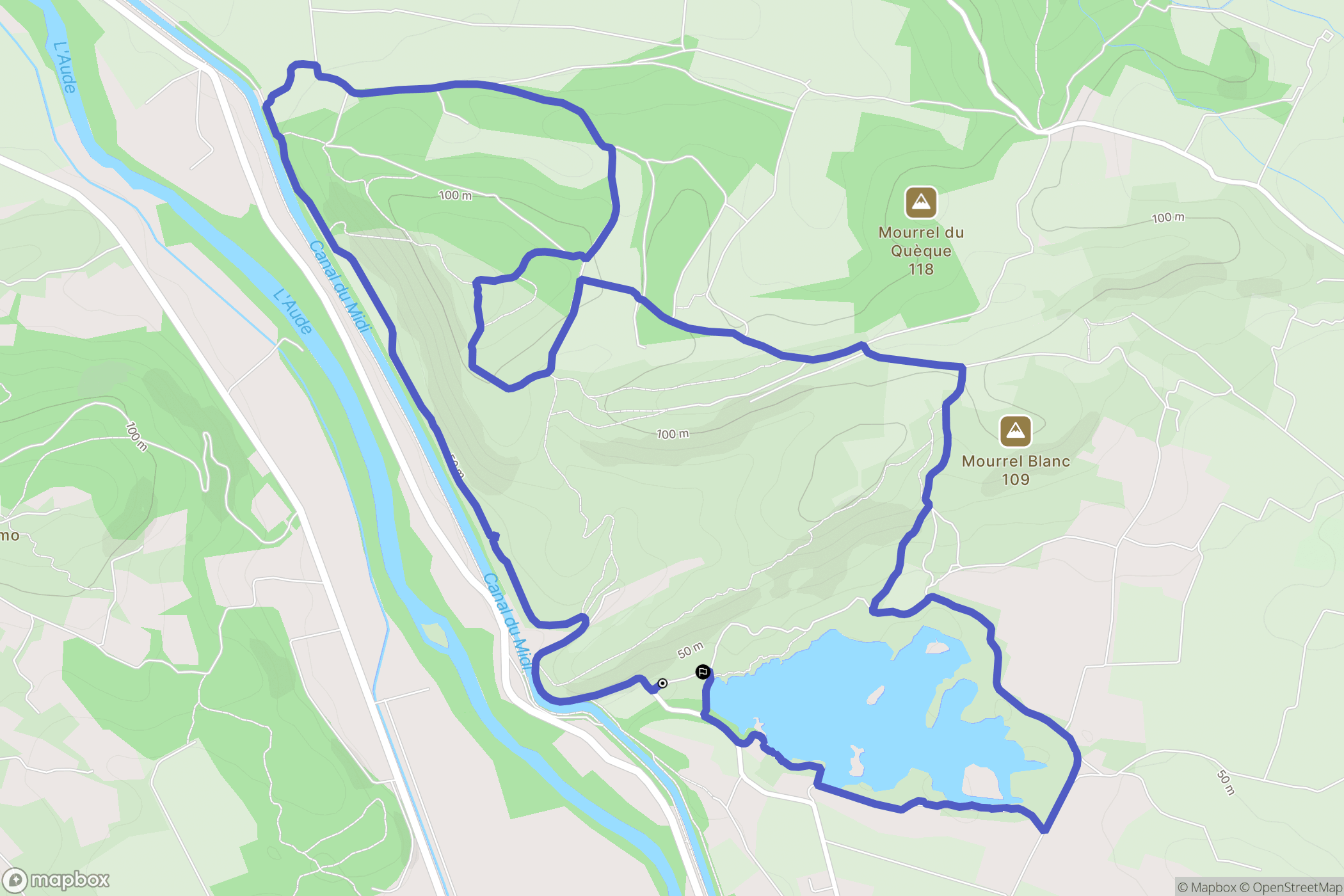 Argens-Minervois : carte du parcours de randonnée - France