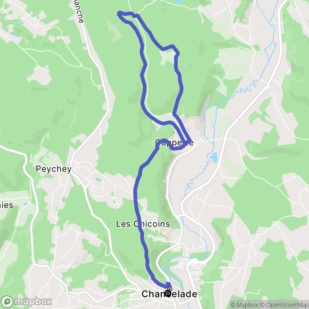 Chancelade : carte du parcours de randonnée - France