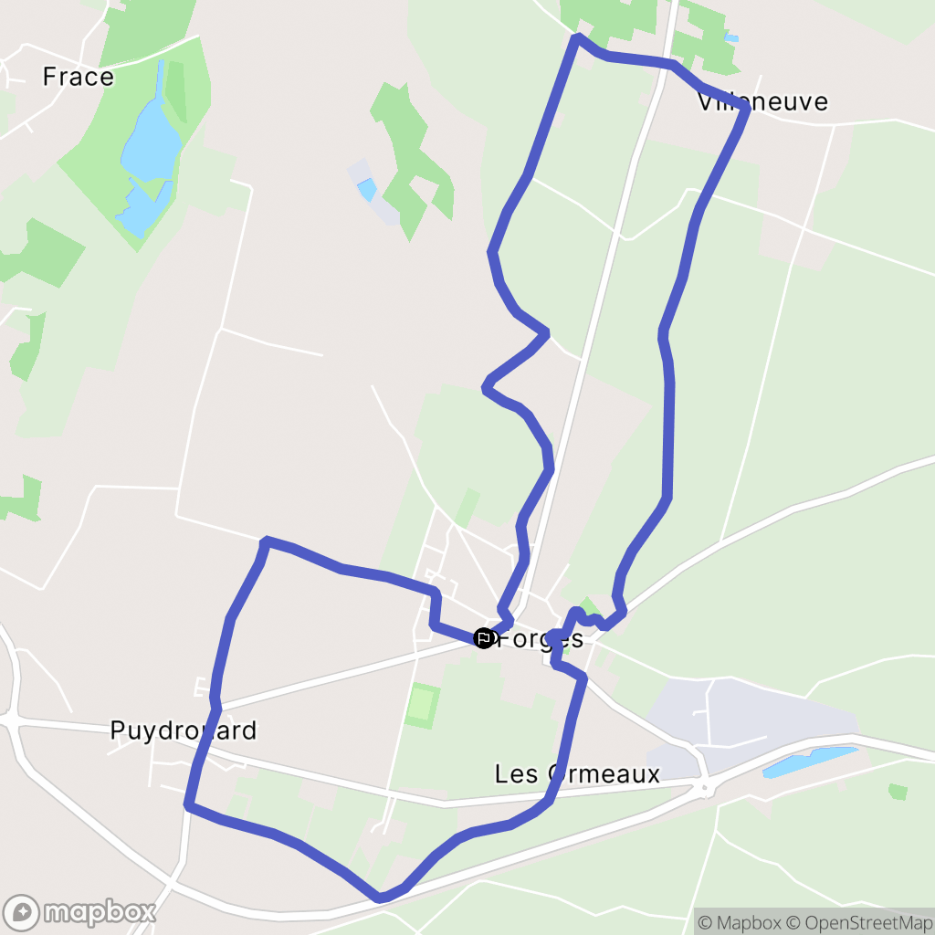 Forges : carte du parcours de randonnée - France