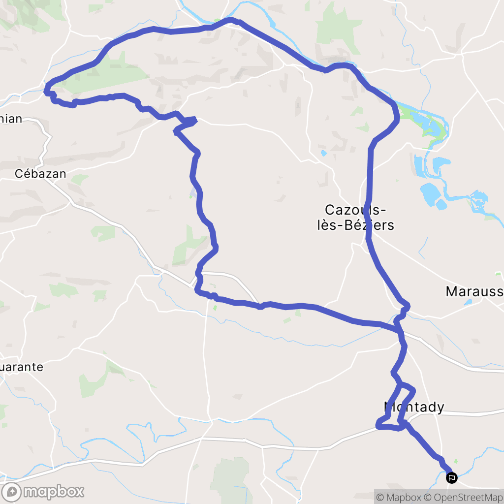 Colombiers : carte du parcours de randonnée - France