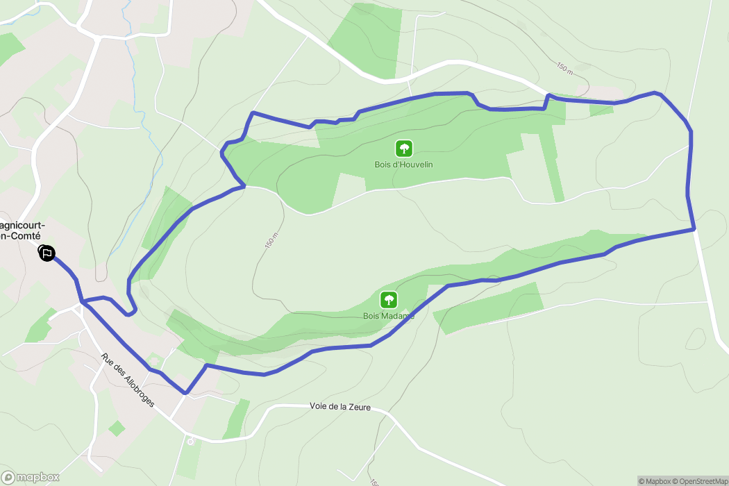 Magnicourt-en-Comte : carte du parcours de randonnée - France
