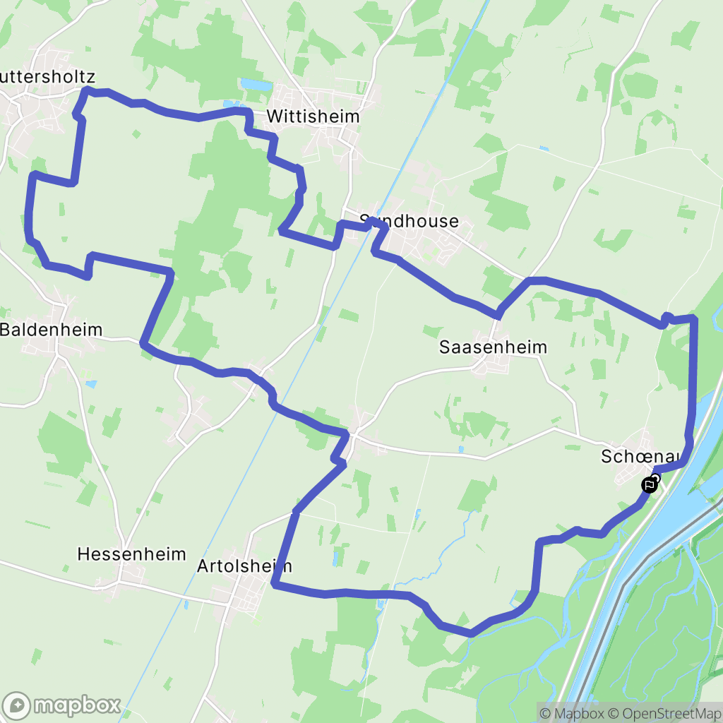 Schœnau : carte du parcours de randonnée - France