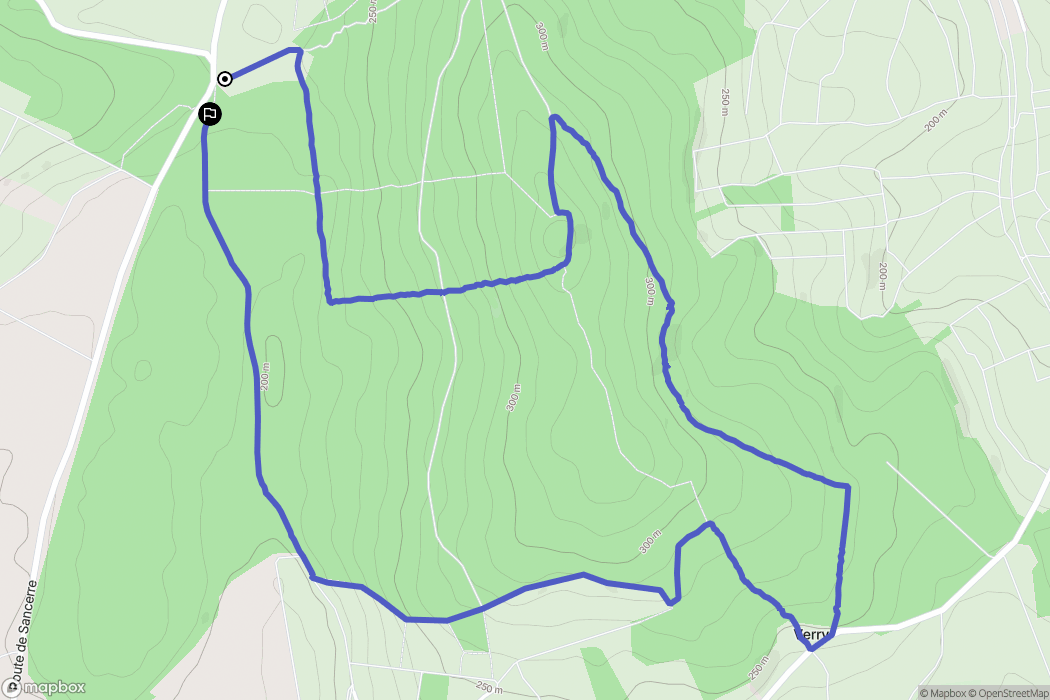 Sancerre : carte du parcours de randonnée - France
