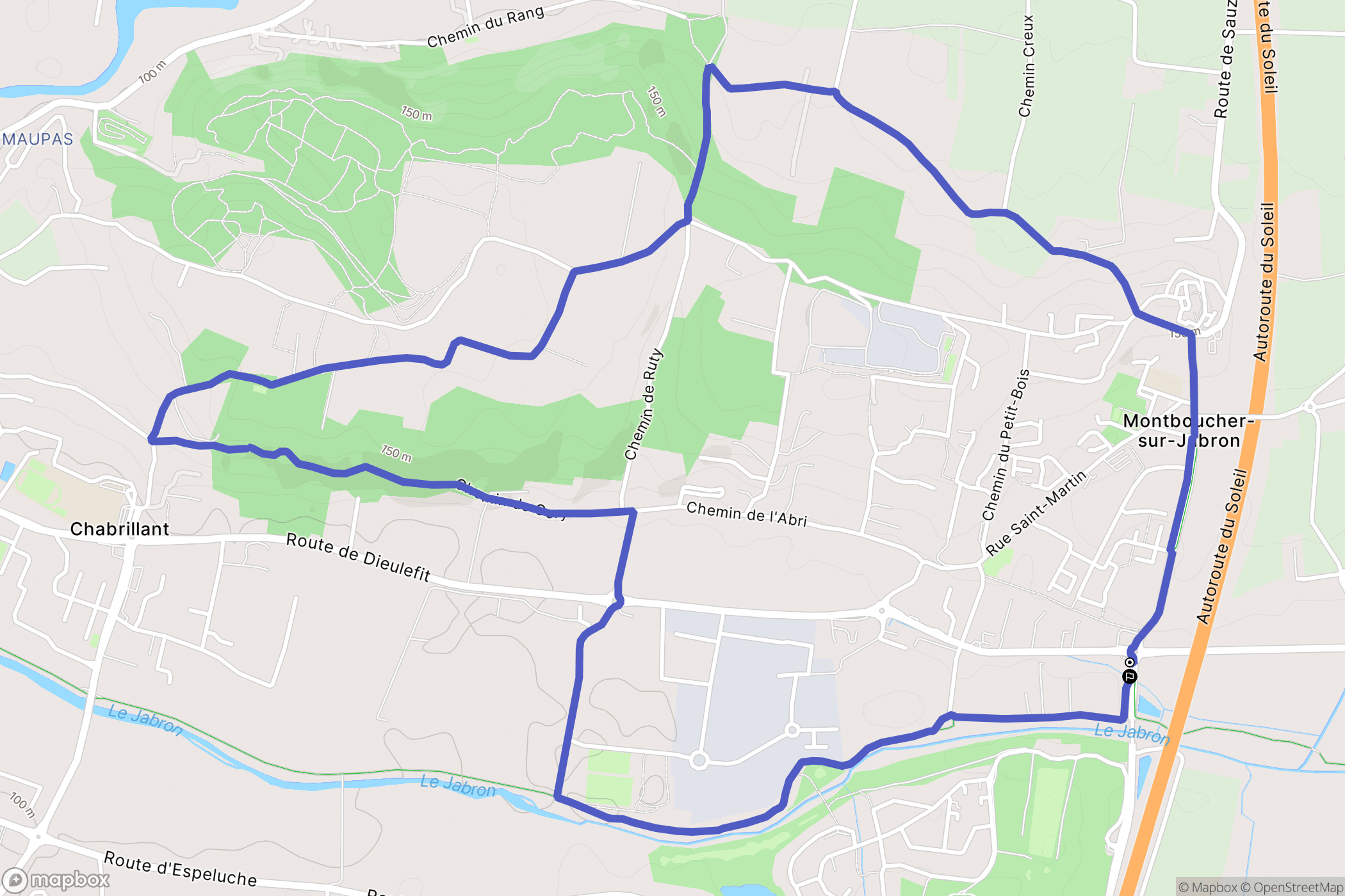 Montboucher-sur-Jabron : carte du parcours de randonnée - France