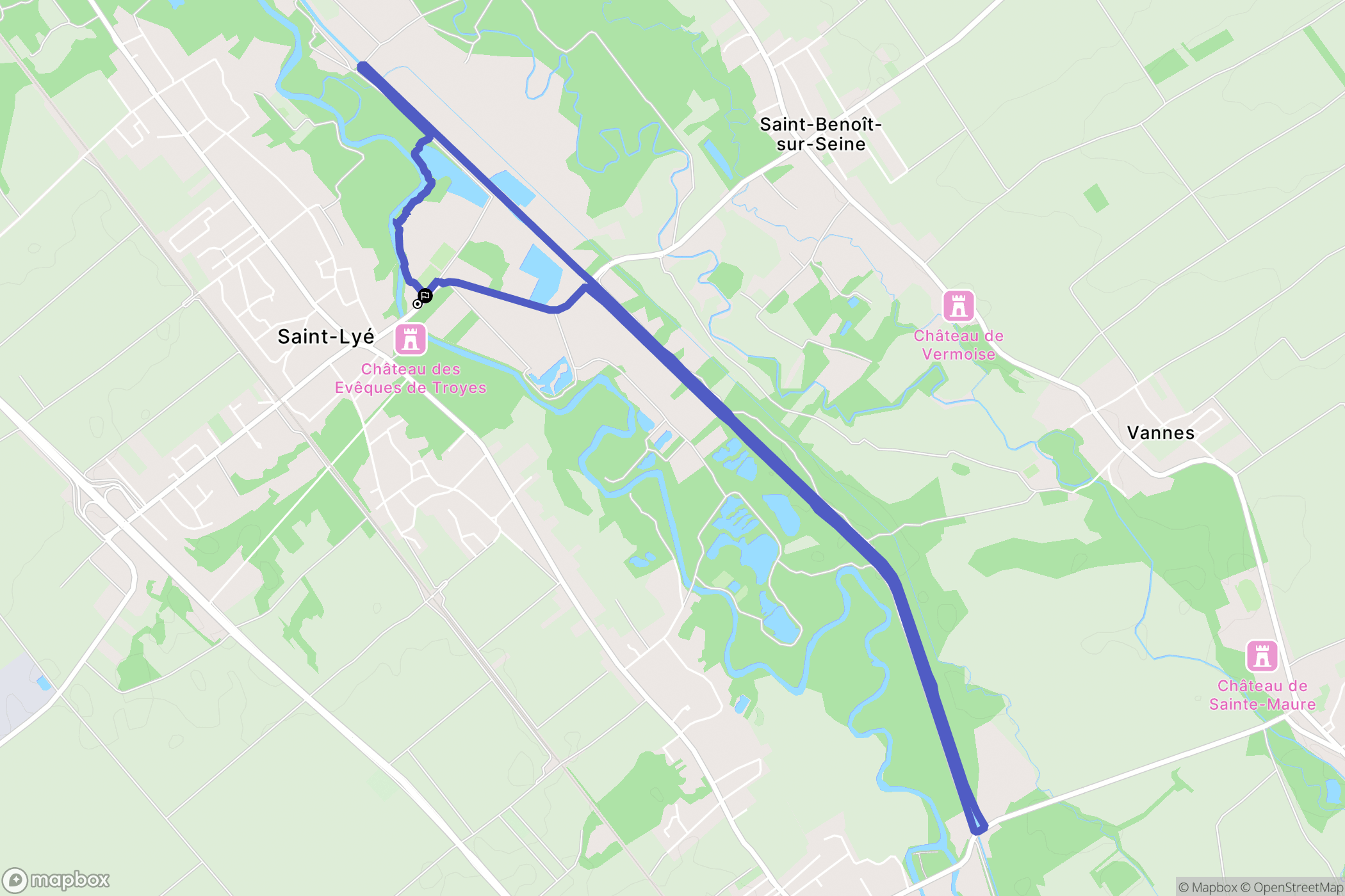 Saint-Lyé : carte du parcours de randonnée - France