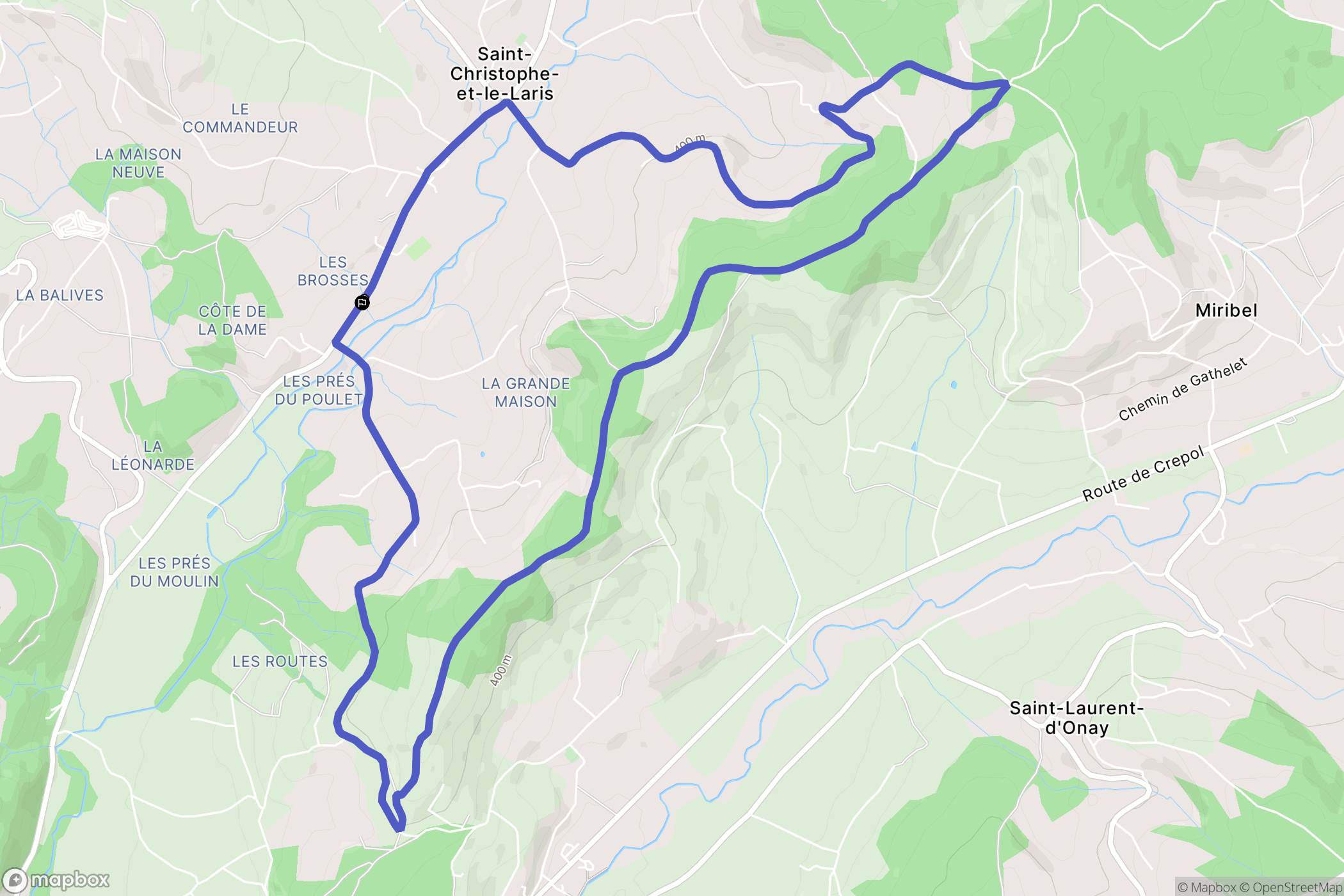 Montchenu : carte du parcours de randonnée - France