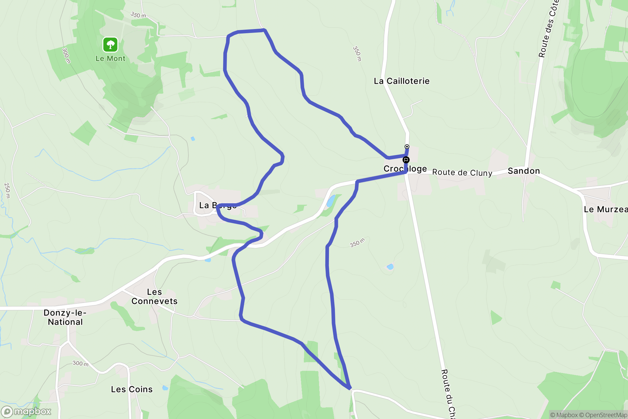 La Vineuse sur Fregande : carte du parcours de randonnée - France