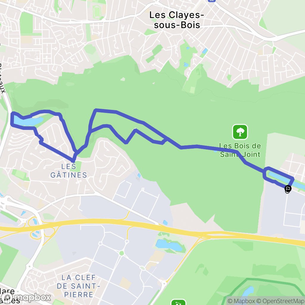 Bois-d'Arcy : carte du parcours de randonnée - France