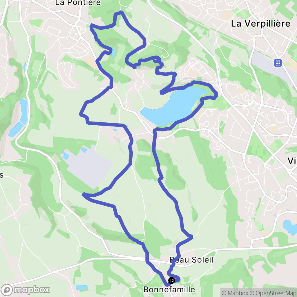 Bonnefamille : carte du parcours de randonnée - France