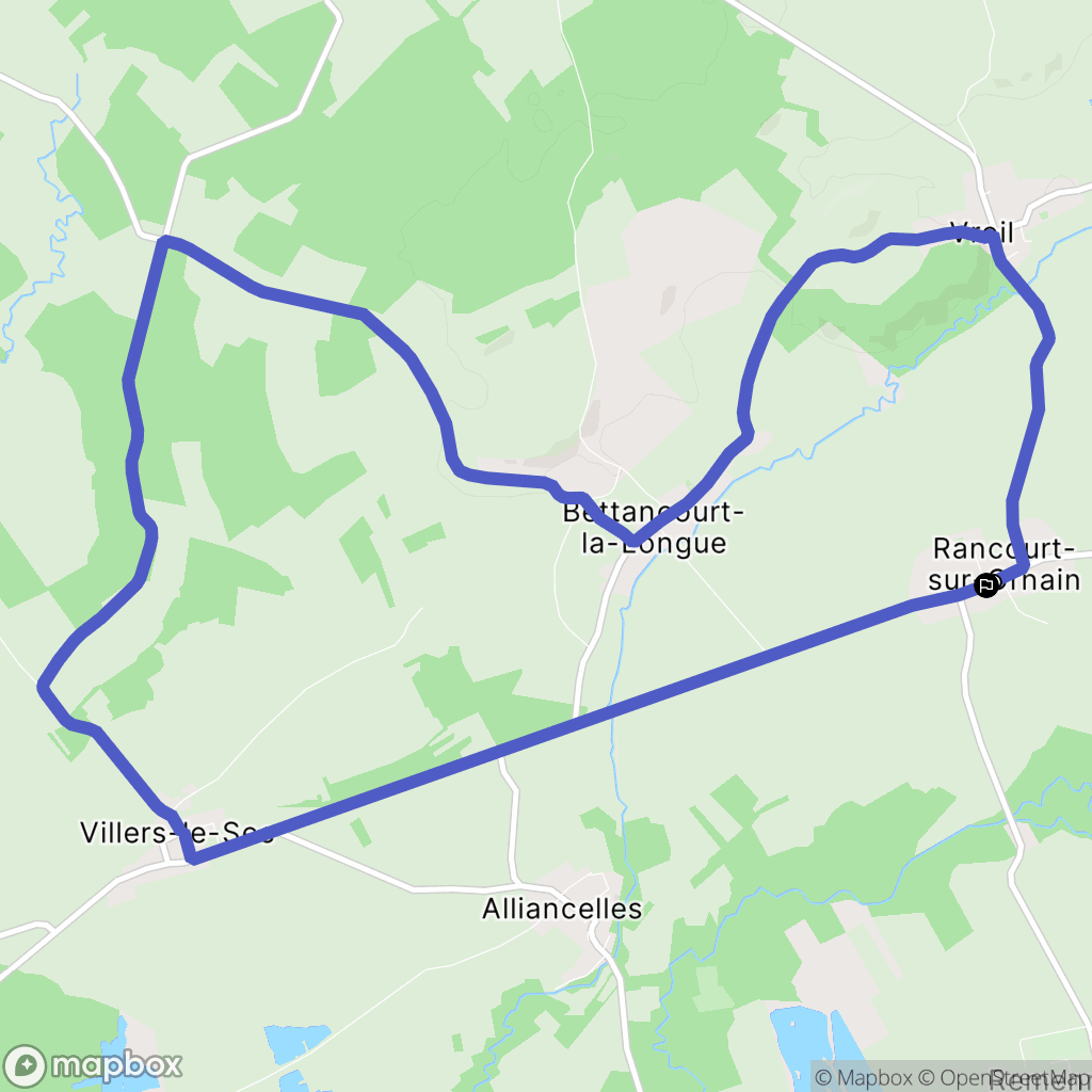 Rancourt-sur-Ornain : carte du parcours de randonnée - France