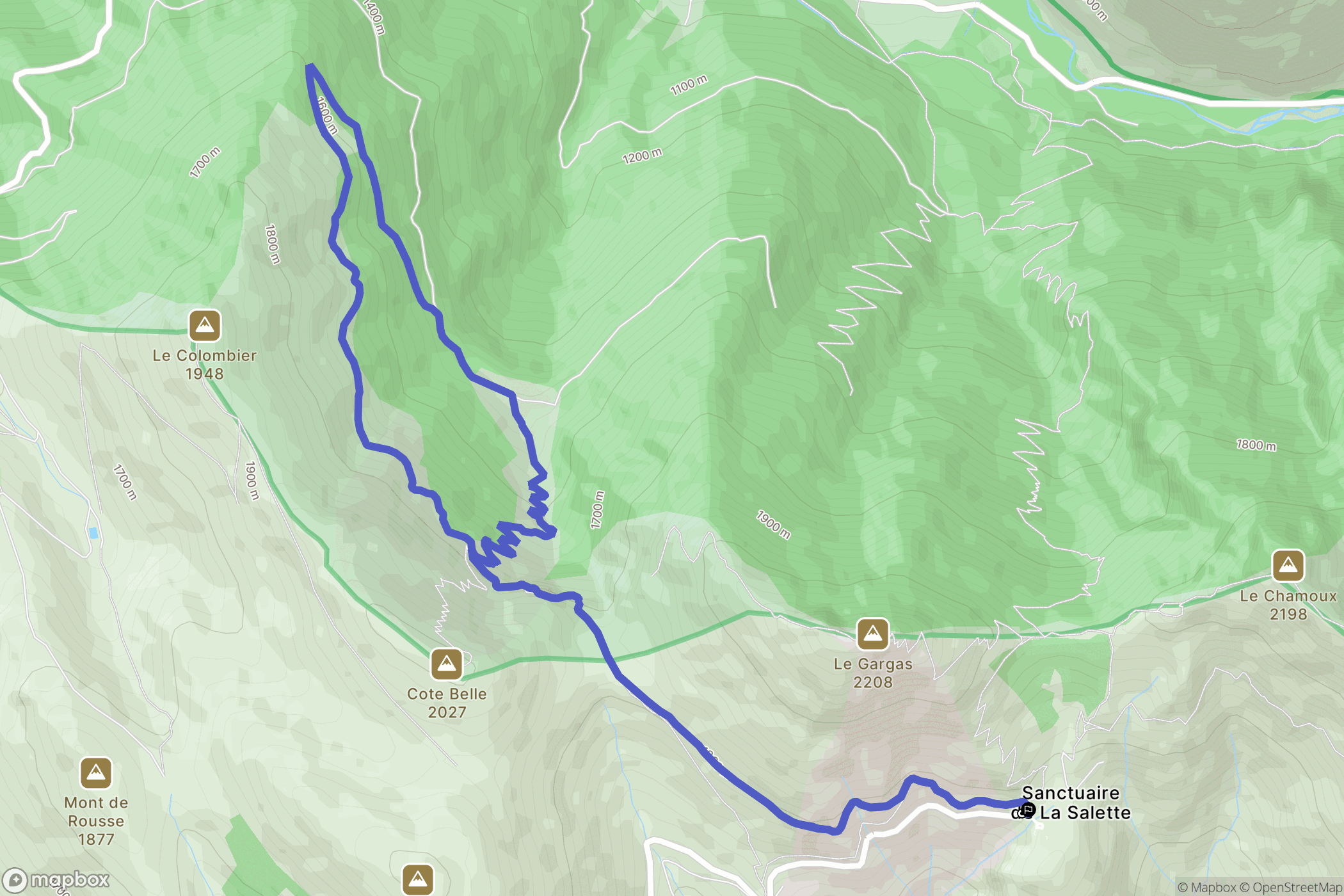 La Salette-Fallavaux : carte du parcours de randonnée - France
