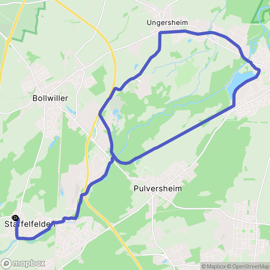 Staffelfelden : carte du parcours de randonnée - France
