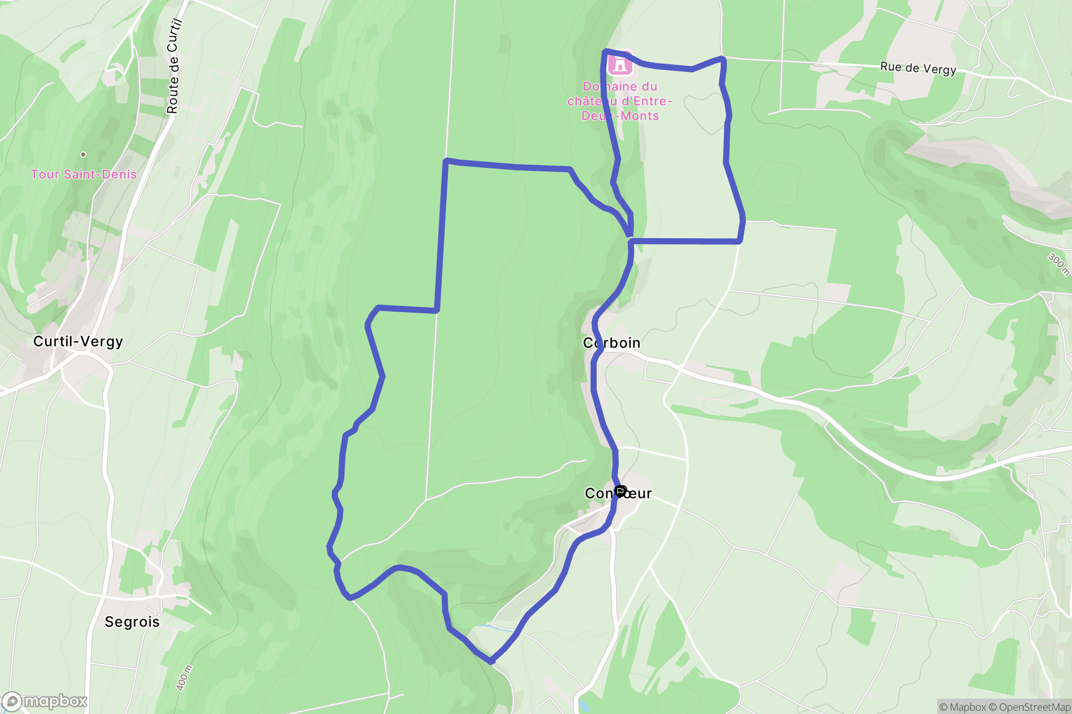 Nuits-Saint-Georges : carte du parcours de randonnée - France