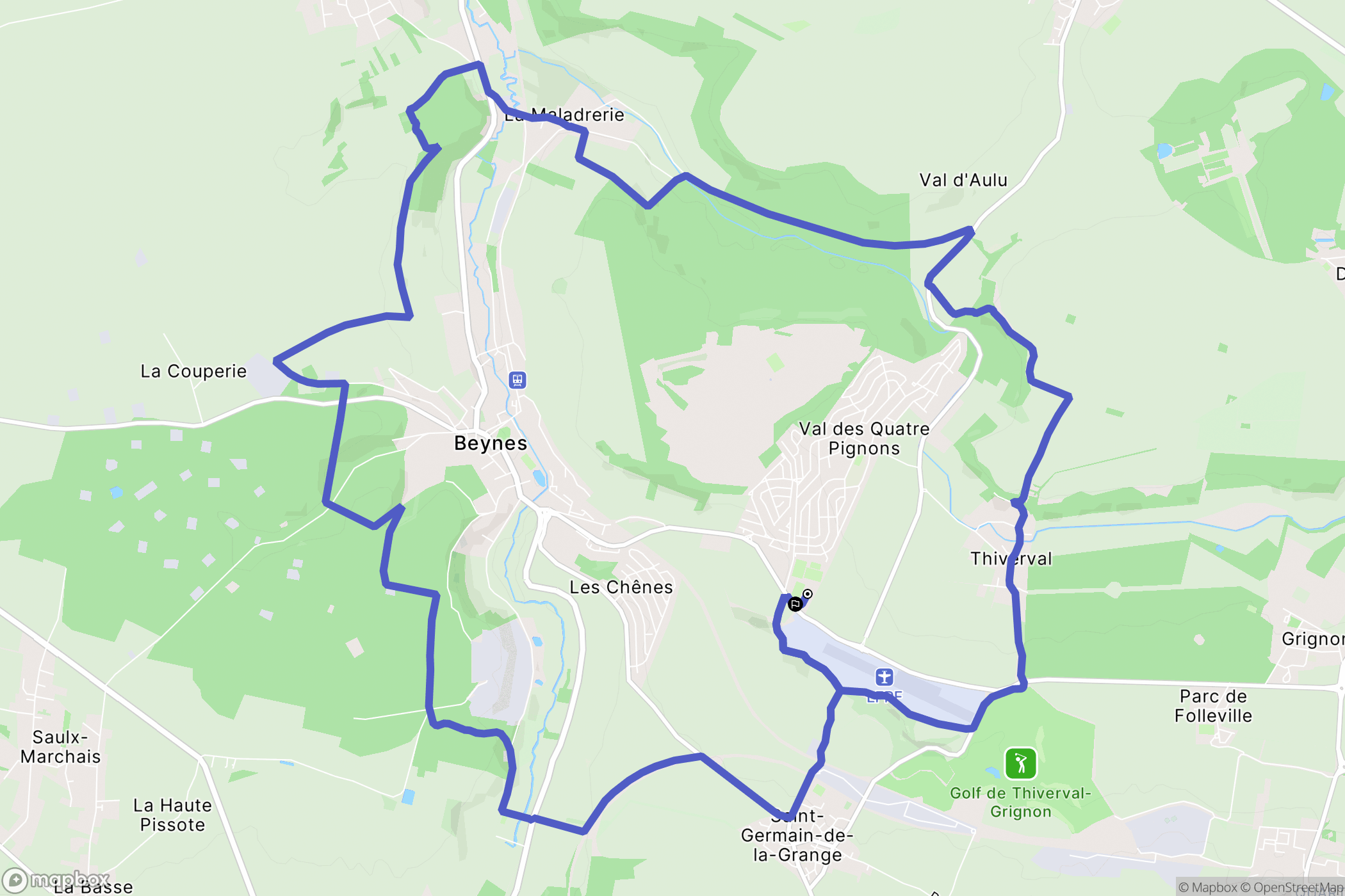Beynes : carte du parcours de randonnée - France