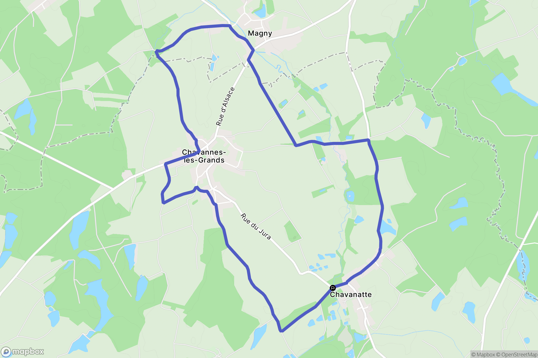 Chavanatte : carte du parcours de randonnée - France