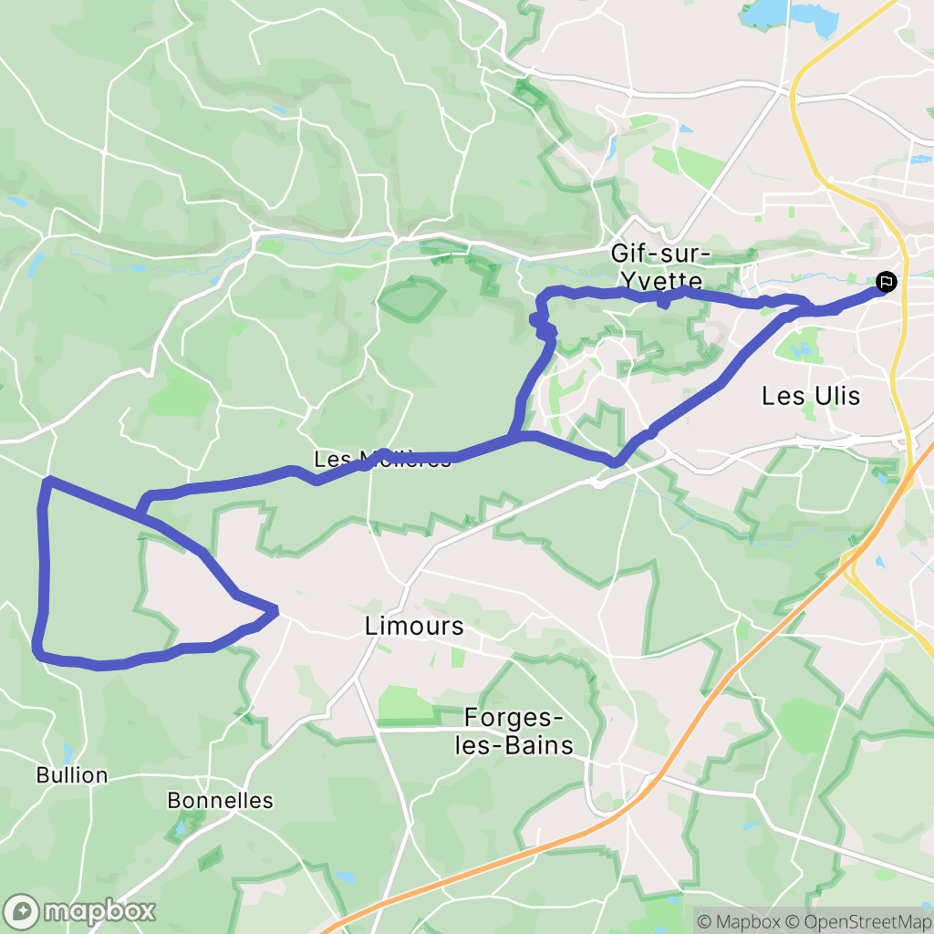 Orsay : carte du parcours de randonnée - France