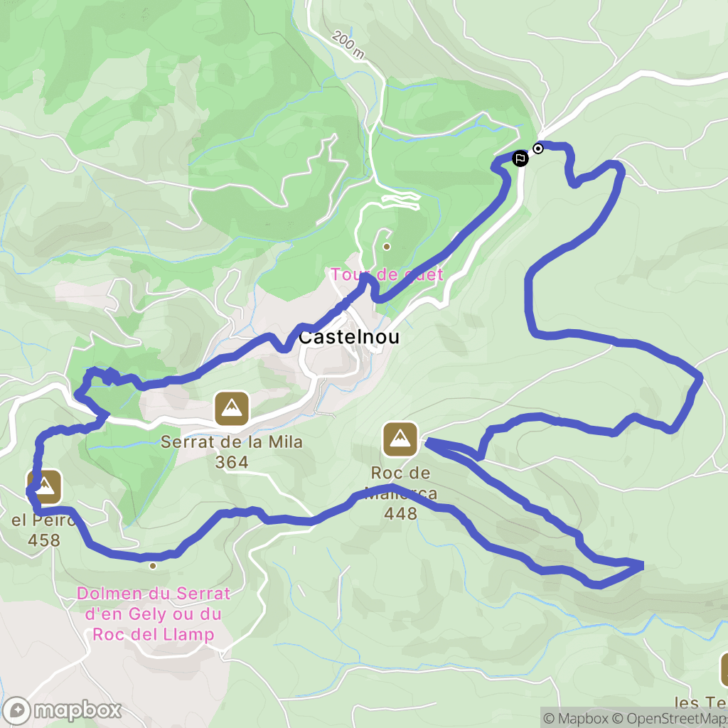 Castelnou : carte du parcours de randonnée - France