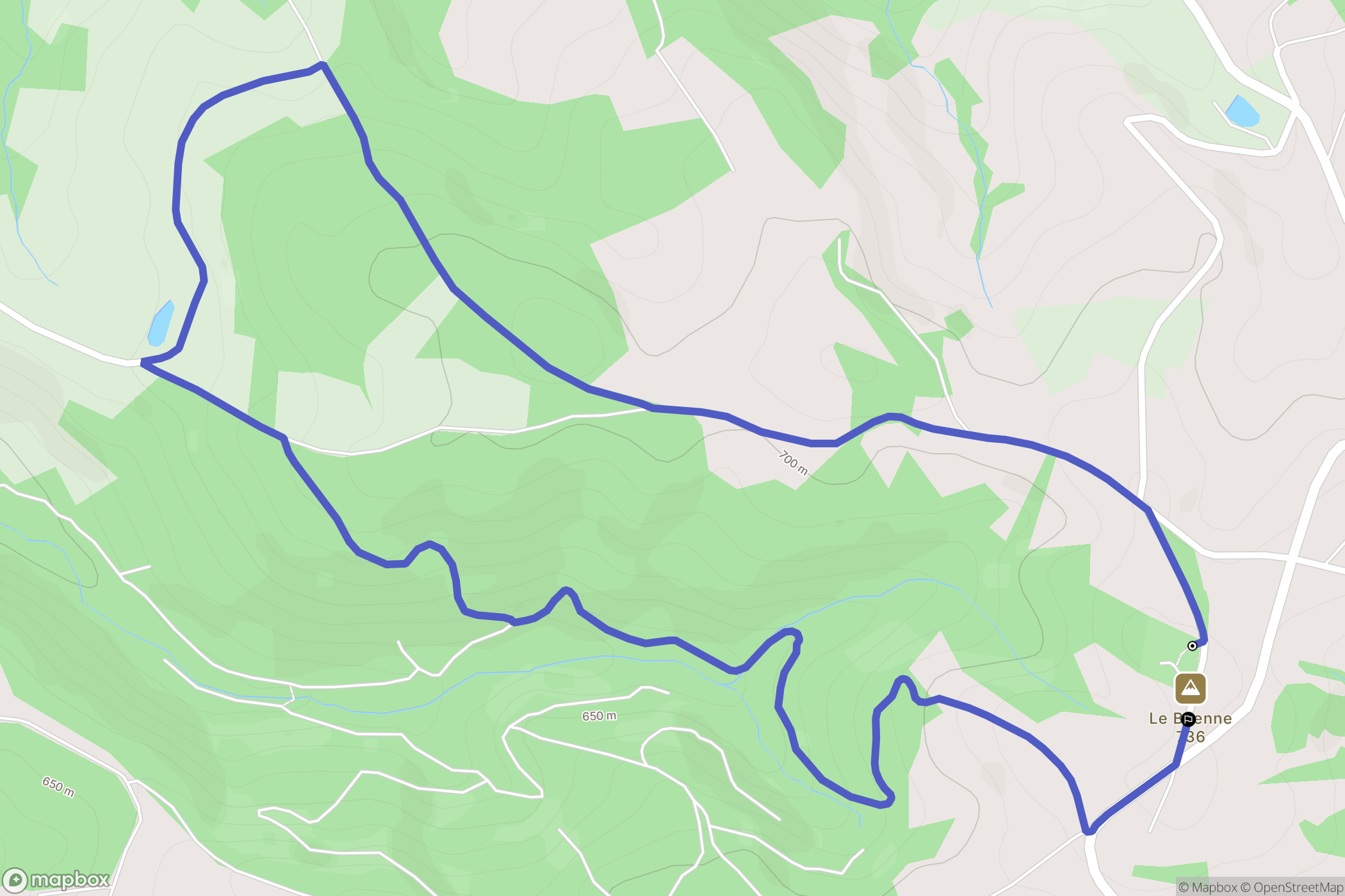 Clairvaux-d'Aveyron : carte du parcours de randonnée - France