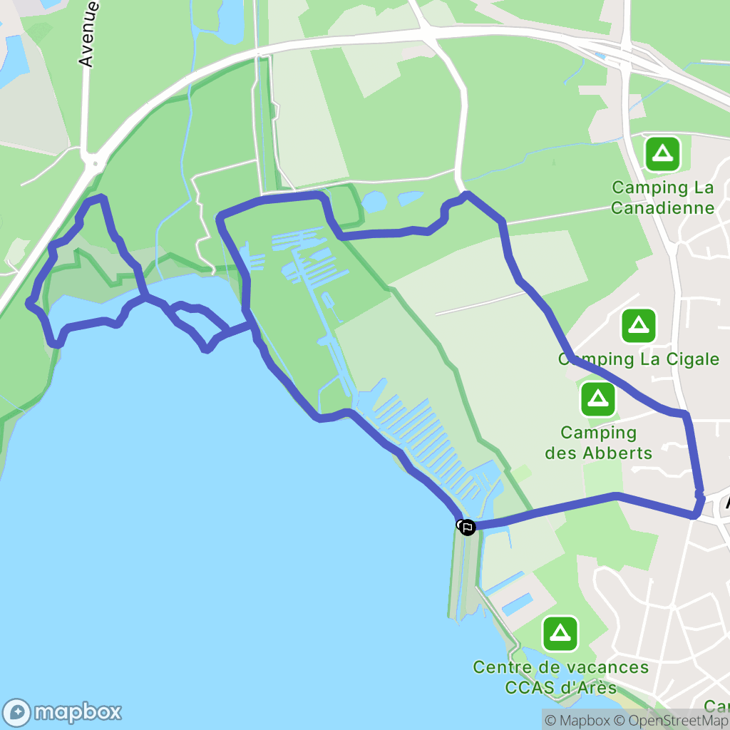 Arès : carte du parcours de randonnée - France