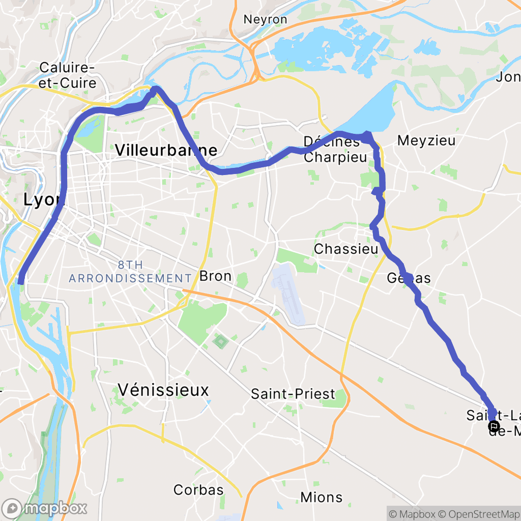 Saint-Laurent-de-Mure : carte du parcours de randonnée - France