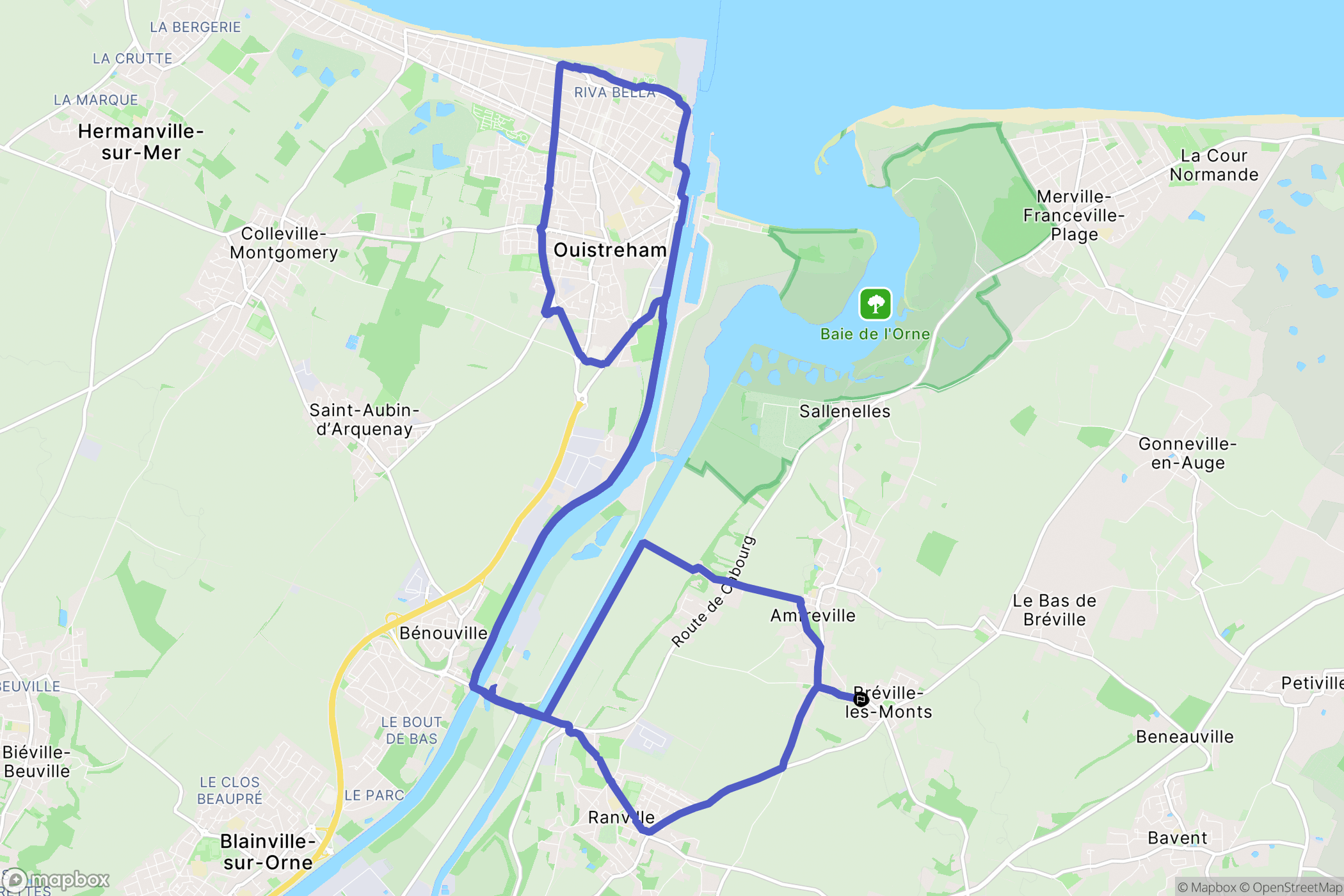 Bréville-les-Monts : carte du parcours de randonnée - France