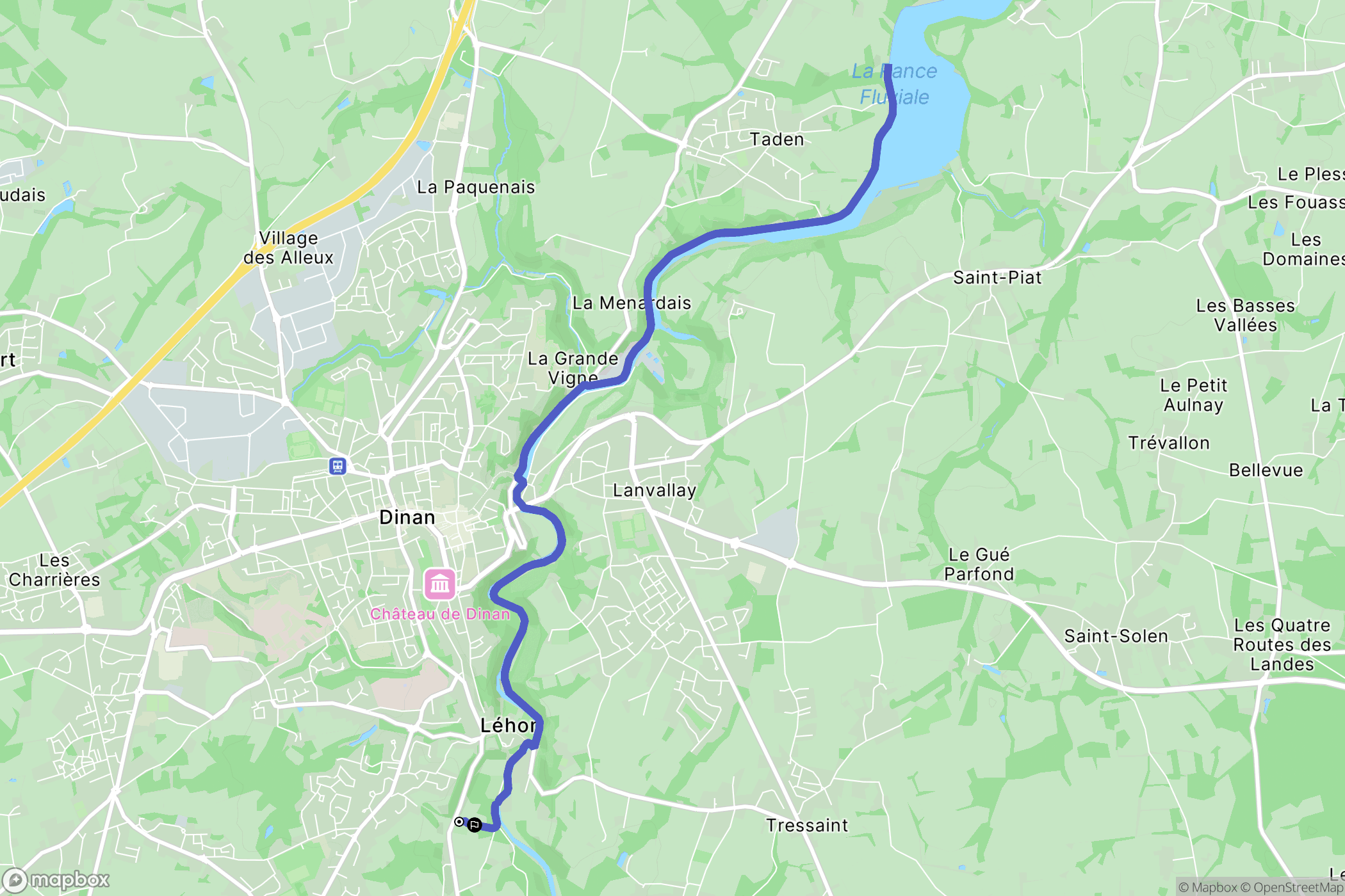 Dinan : carte du parcours de randonnée - France