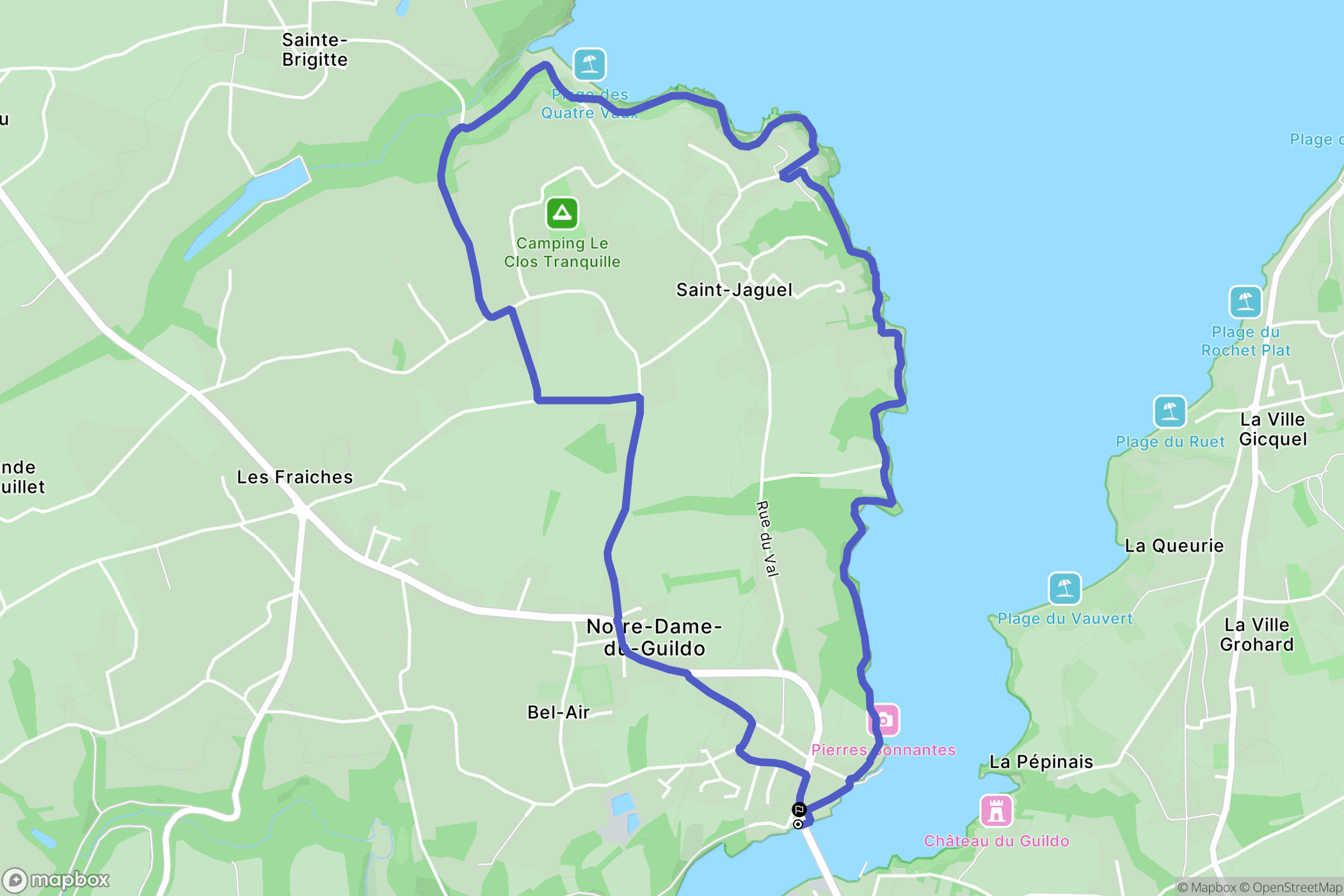Saint-Cast-le-Guildo : carte du parcours de randonnée - France