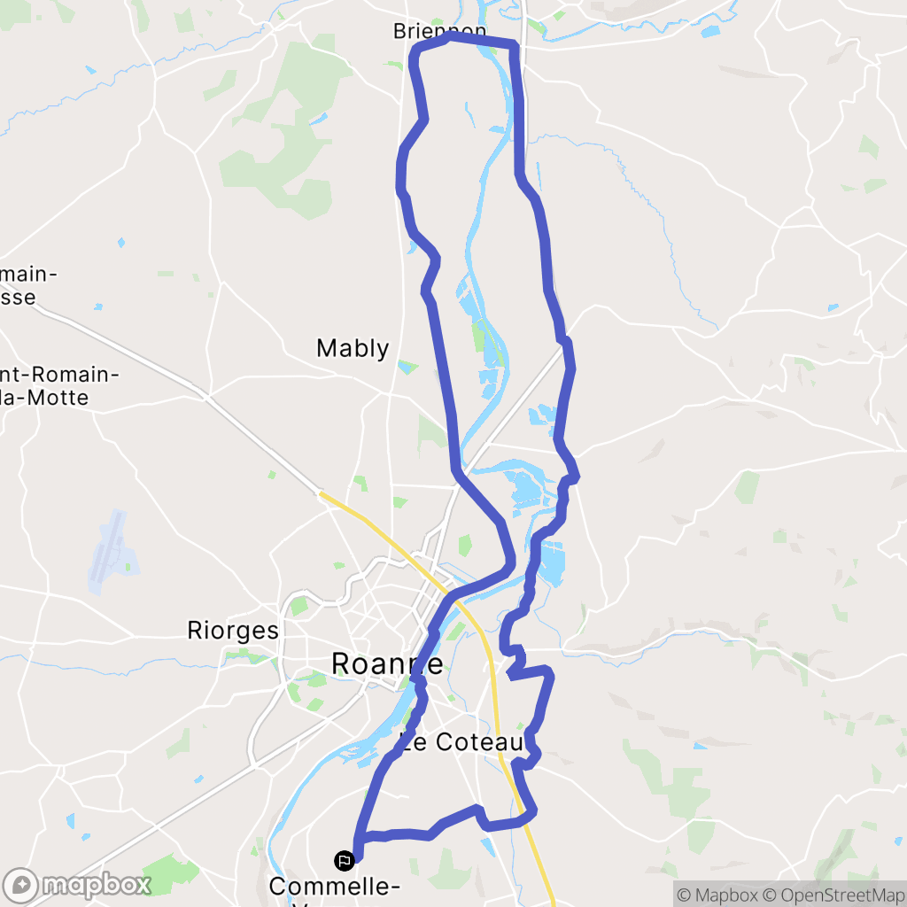 Commelle-Vernay : carte du parcours de randonnée - France