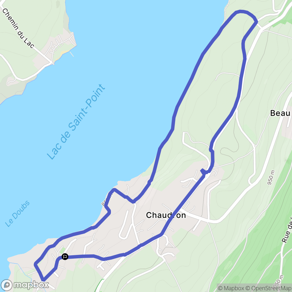 Montperreux : carte du parcours de randonnée - France