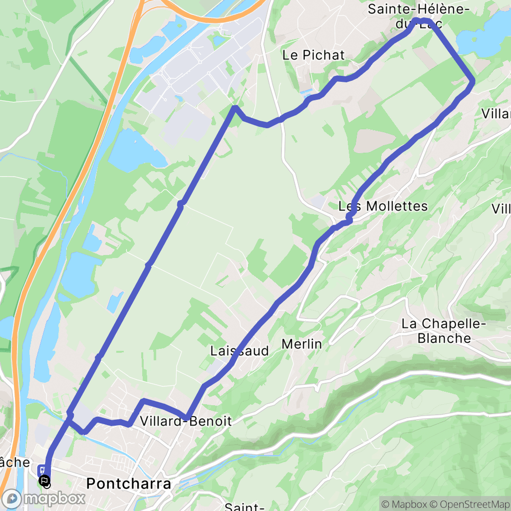 Pontcharra : carte du parcours de randonnée - France