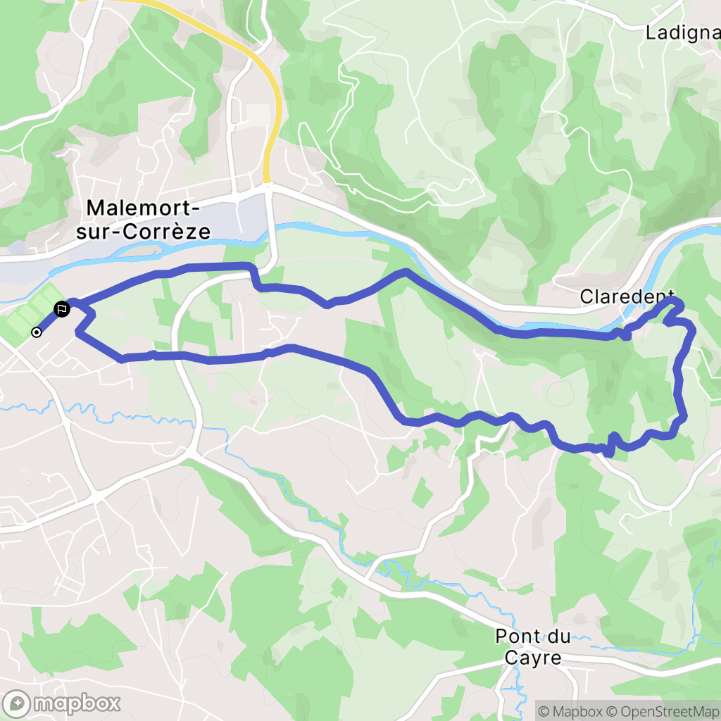 Malemort : carte du parcours de randonnée - France