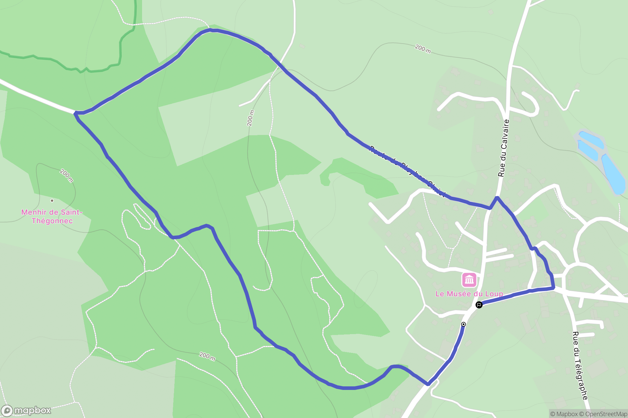 Le Cloître-Saint-Thégonnec : carte du parcours de randonnée - France
