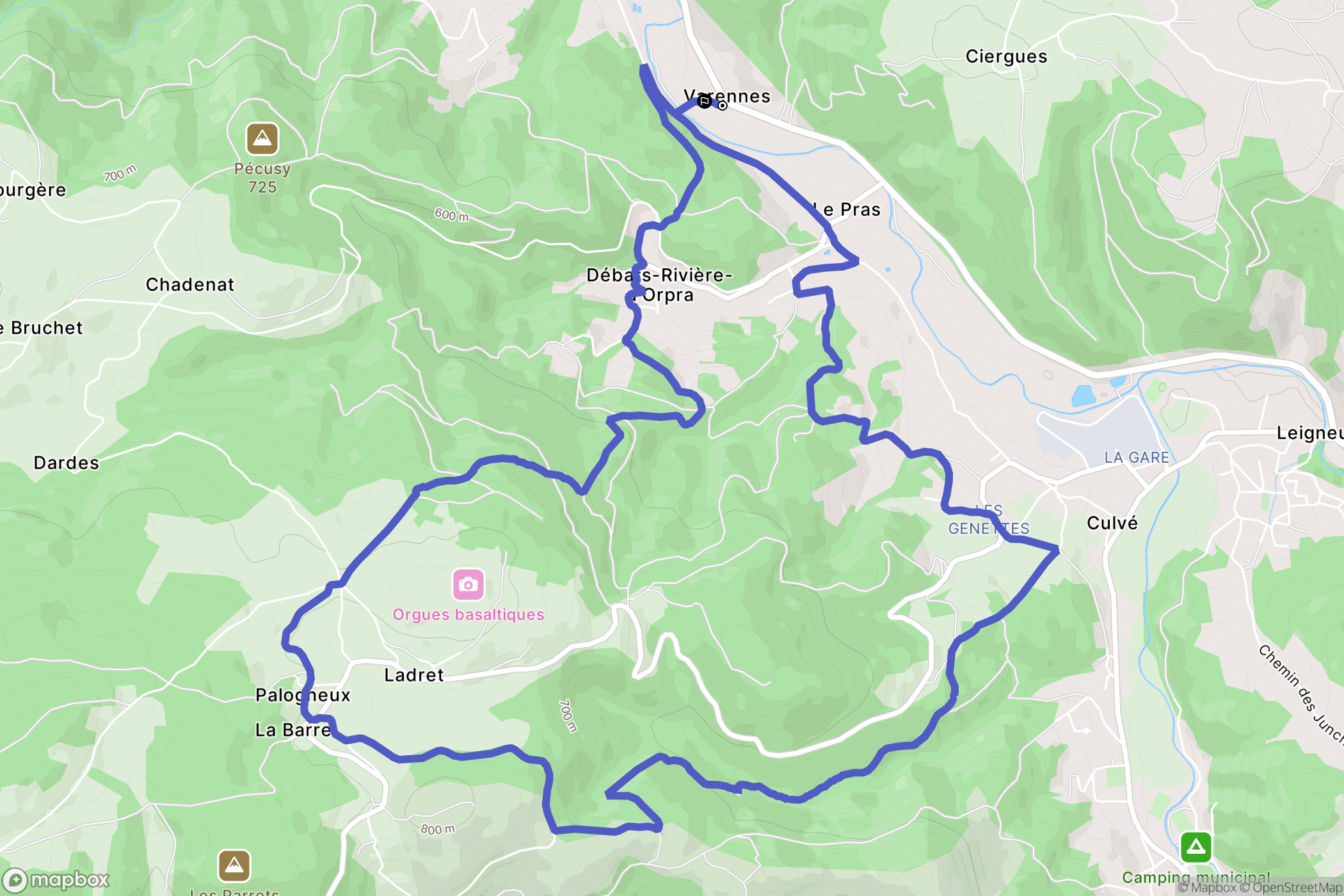 Saint-Sixte : carte du parcours de randonnée - France