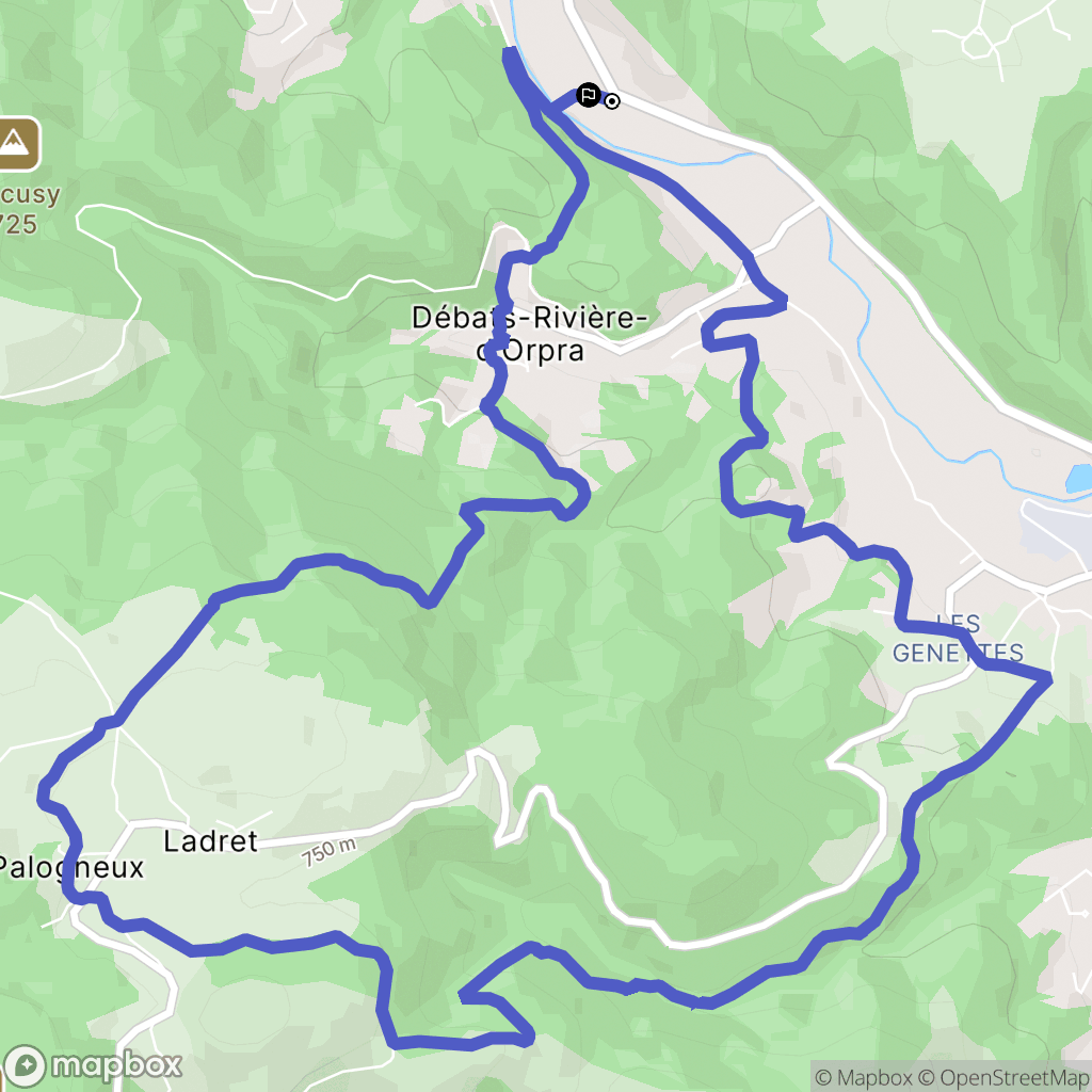 Saint-Sixte : carte du parcours de randonnée - France