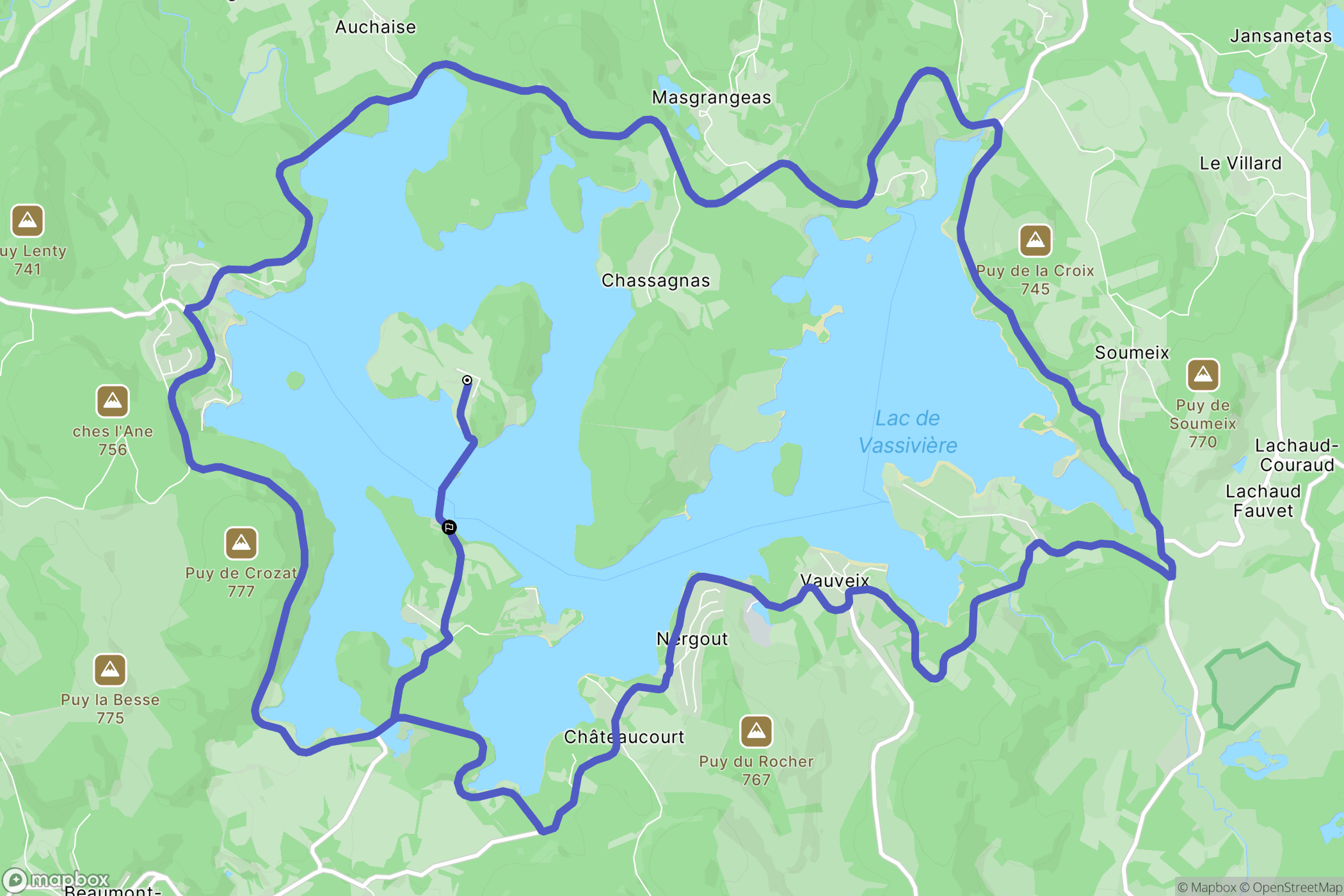 Beaumont-du-Lac : carte du parcours de randonnée - France