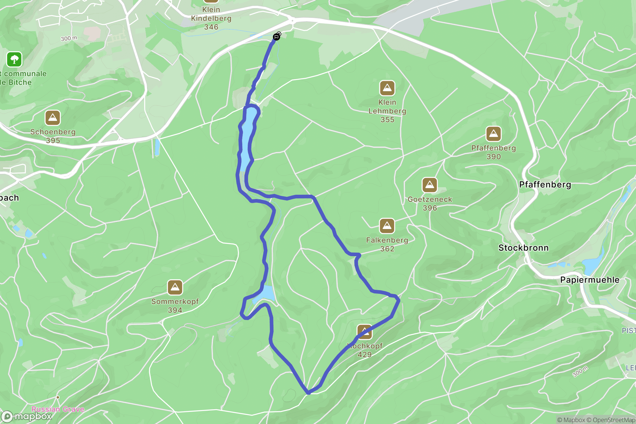 Bitche : carte du parcours de randonnée - France