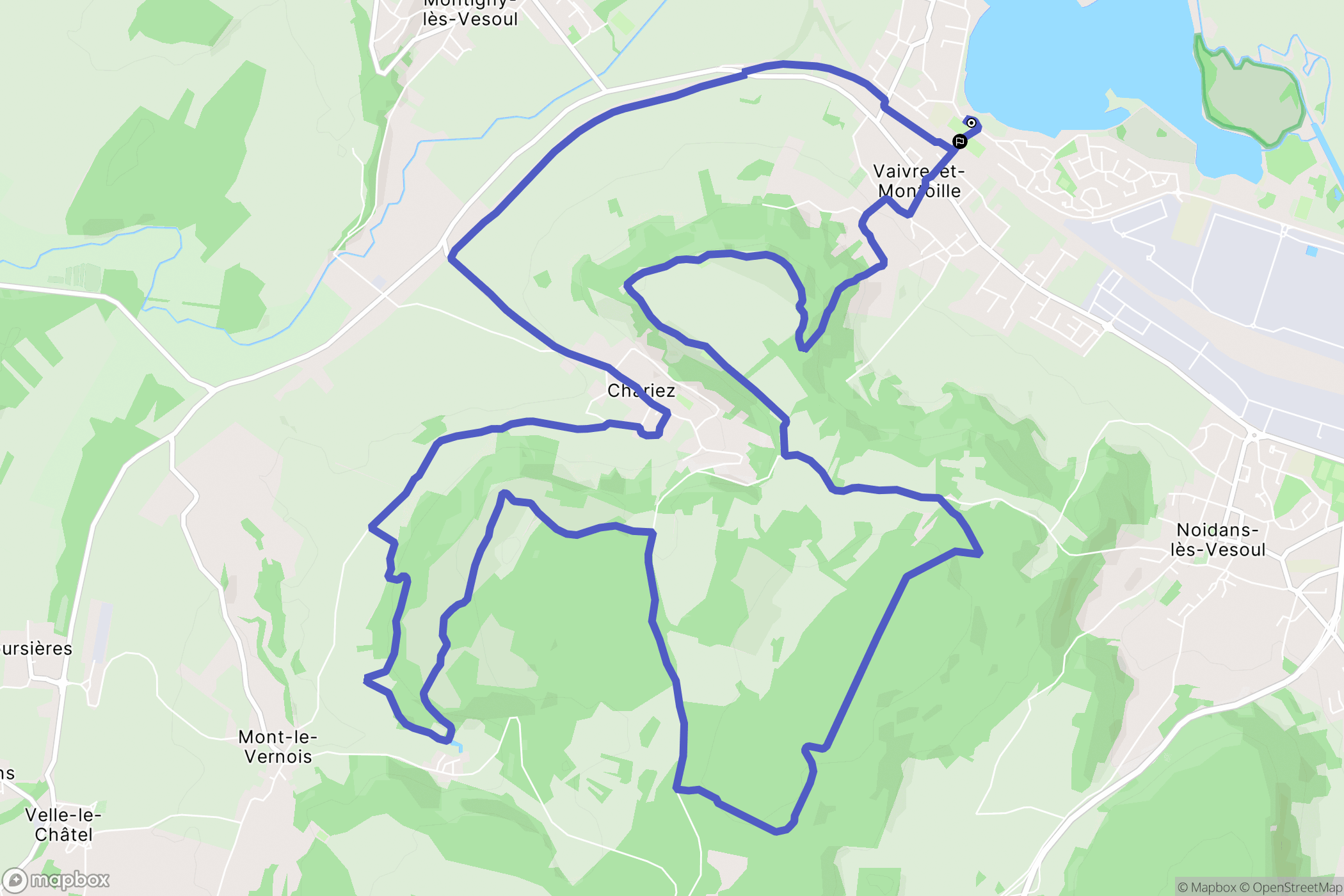 Vaivre-et-Montoille : carte du parcours de randonnée - France