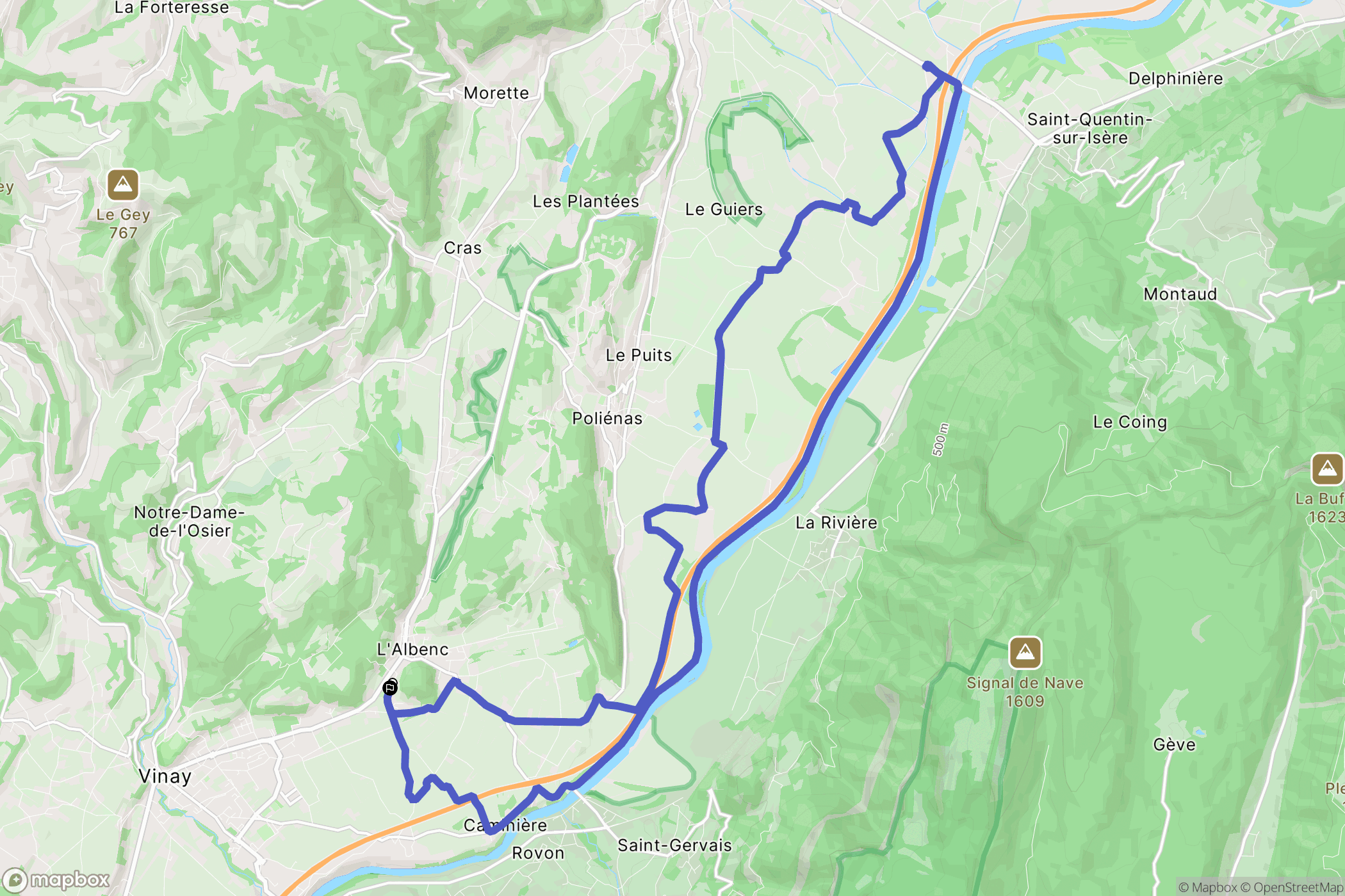 L'Albenc : carte du parcours de randonnée - France