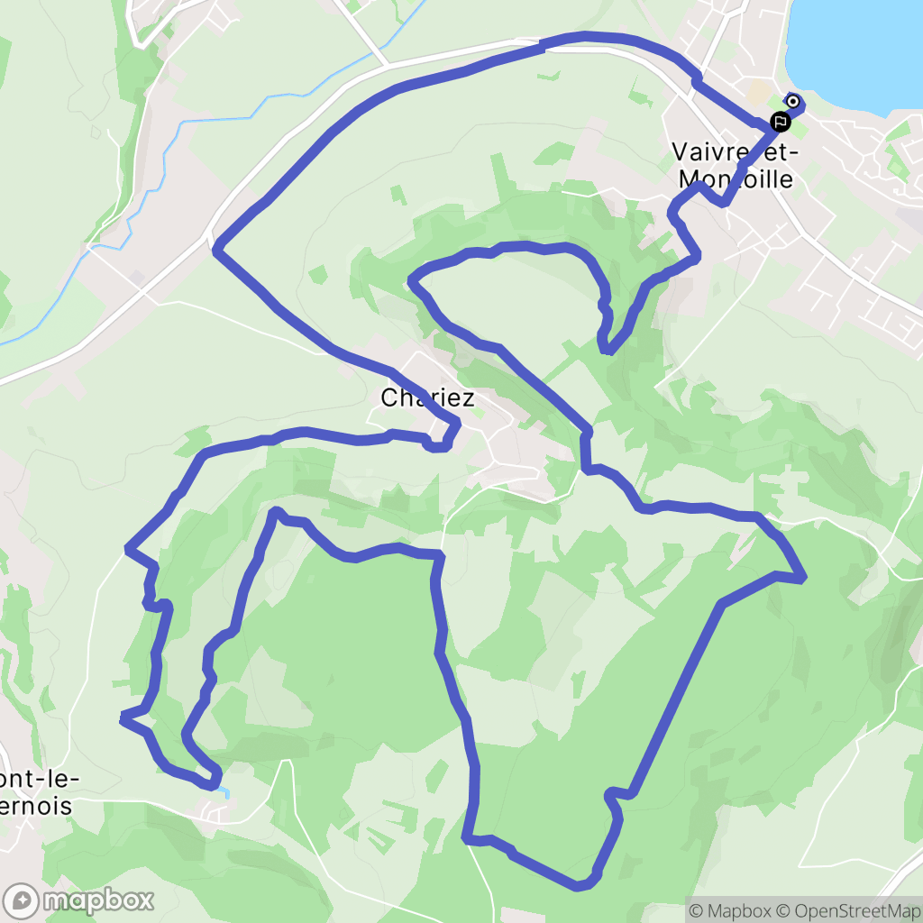 Vaivre-et-Montoille : carte du parcours de randonnée - France