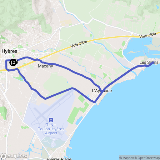 Hyères : carte du parcours de randonnée - France