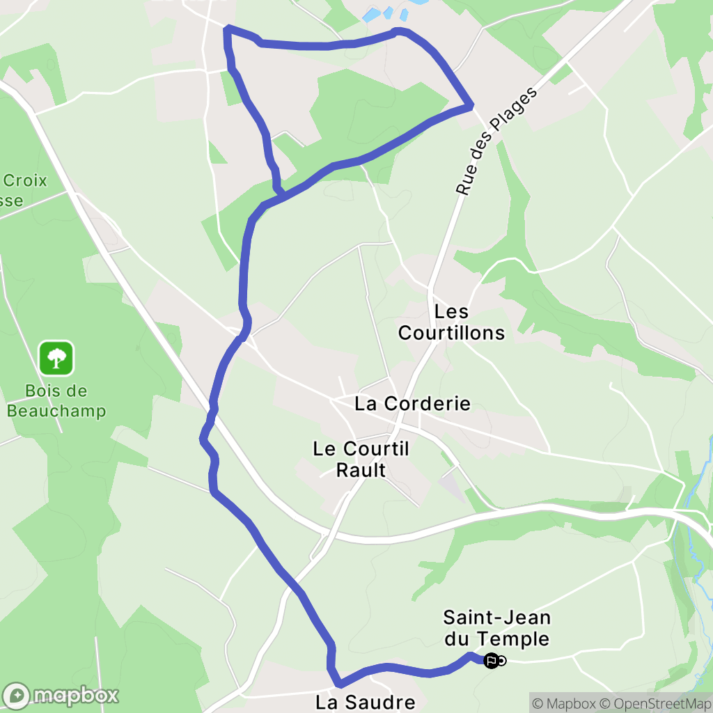 Plélo : carte du parcours de randonnée - France