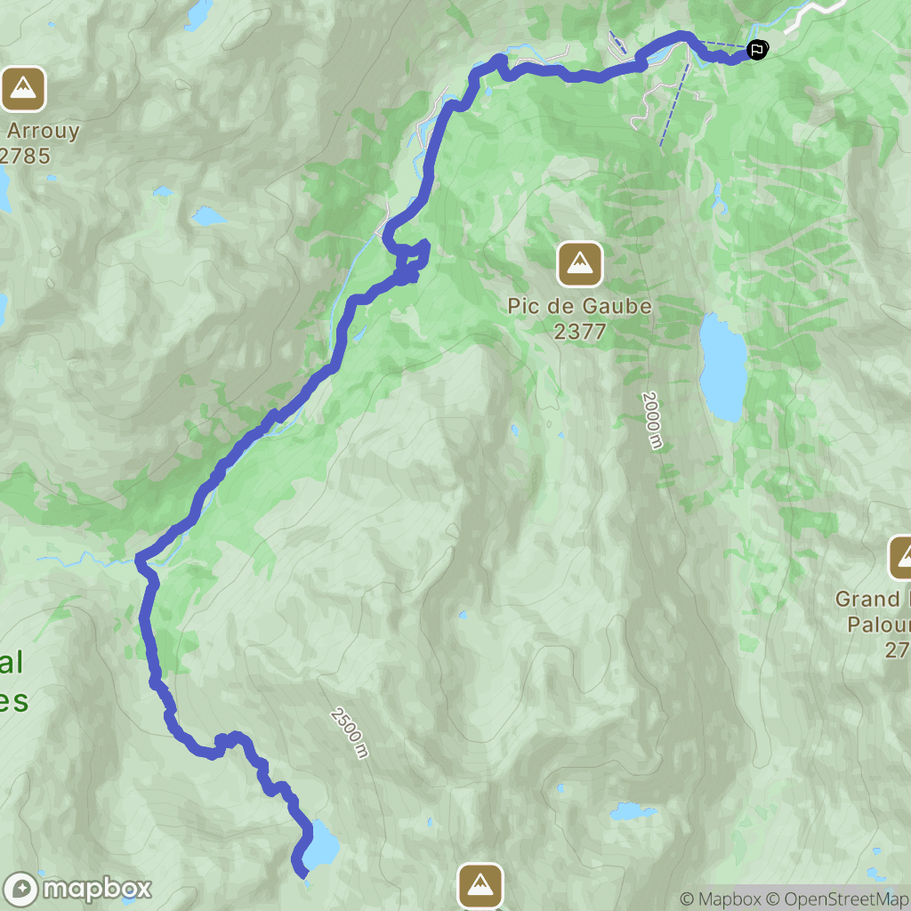 Cauterets : carte du parcours de randonnée - France