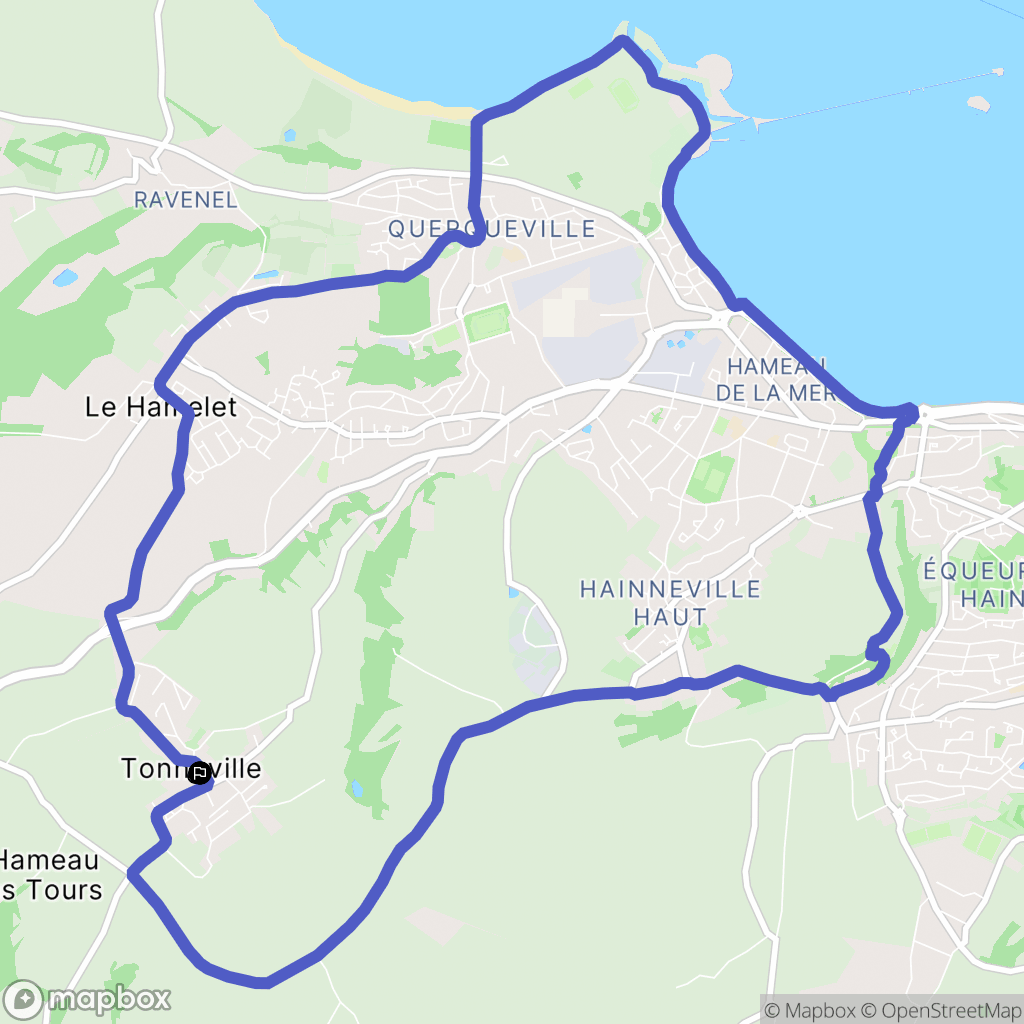 La Hague : carte du parcours de randonnée - France