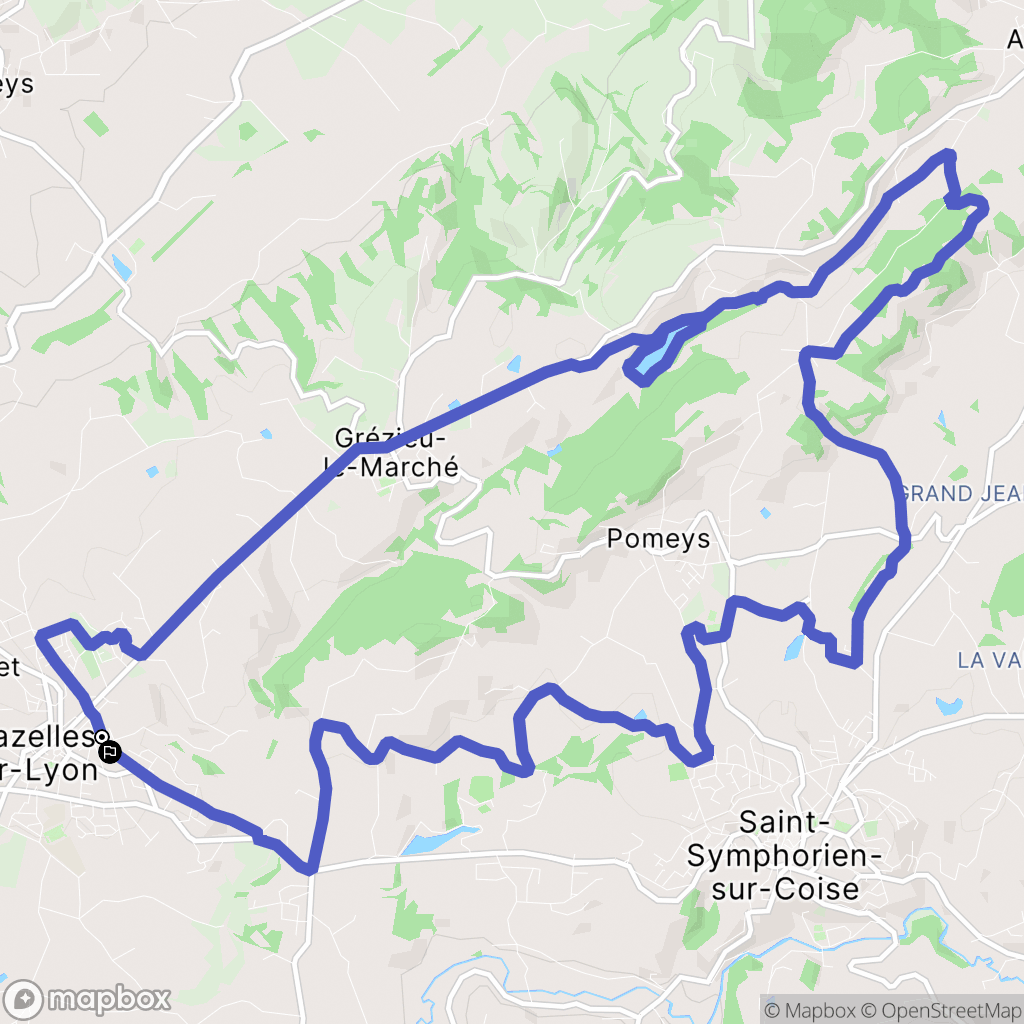 Chazelles-sur-Lyon : carte du parcours de randonnée - France