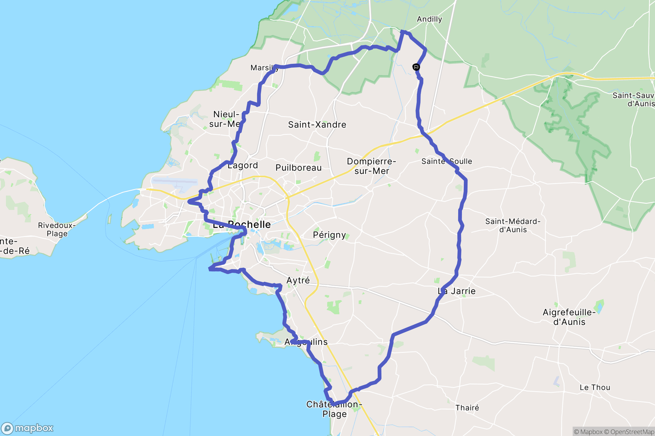 Saint-Ouen-d'Aunis : carte du parcours de randonnée - France
